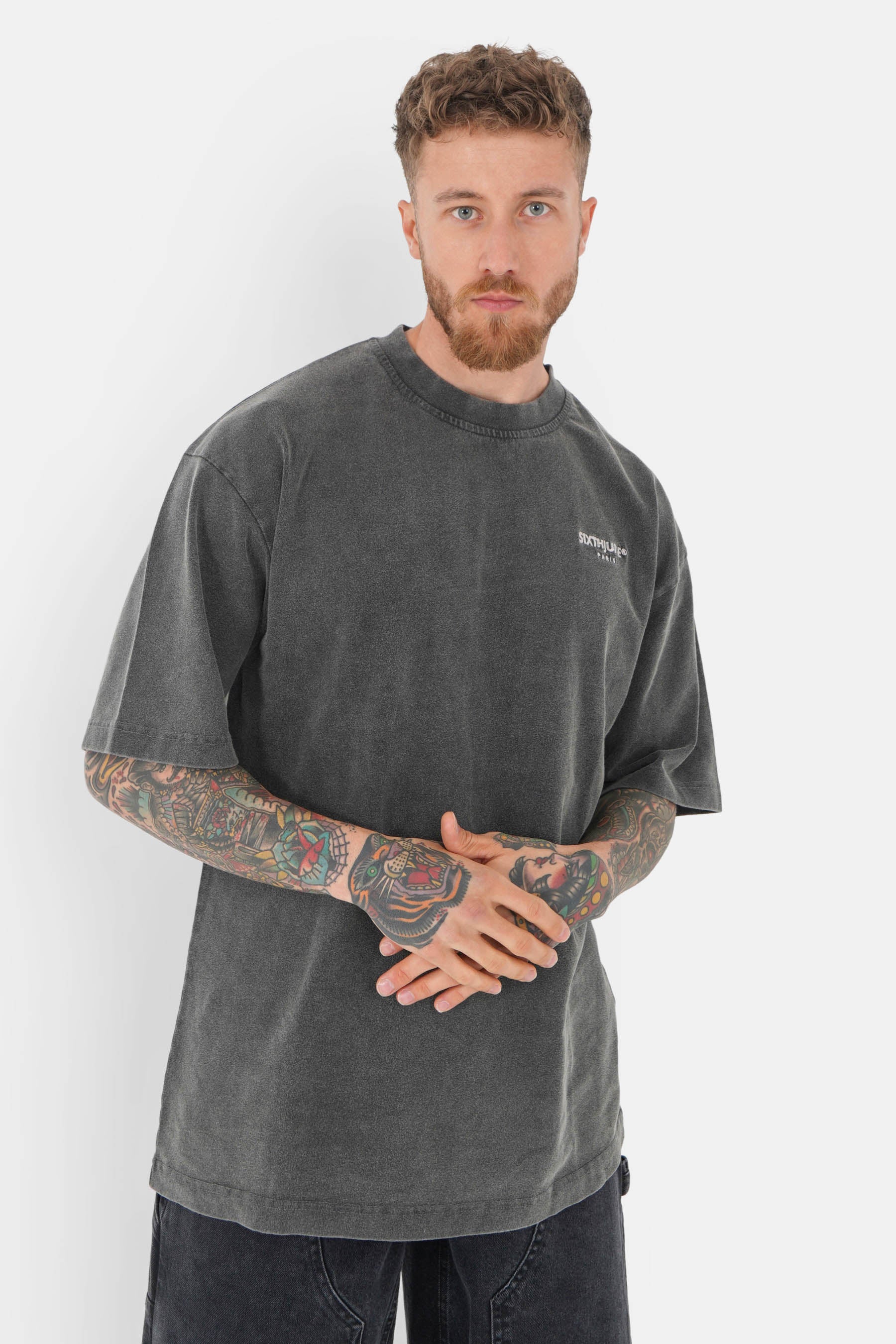 T-shirt acid logo Noir