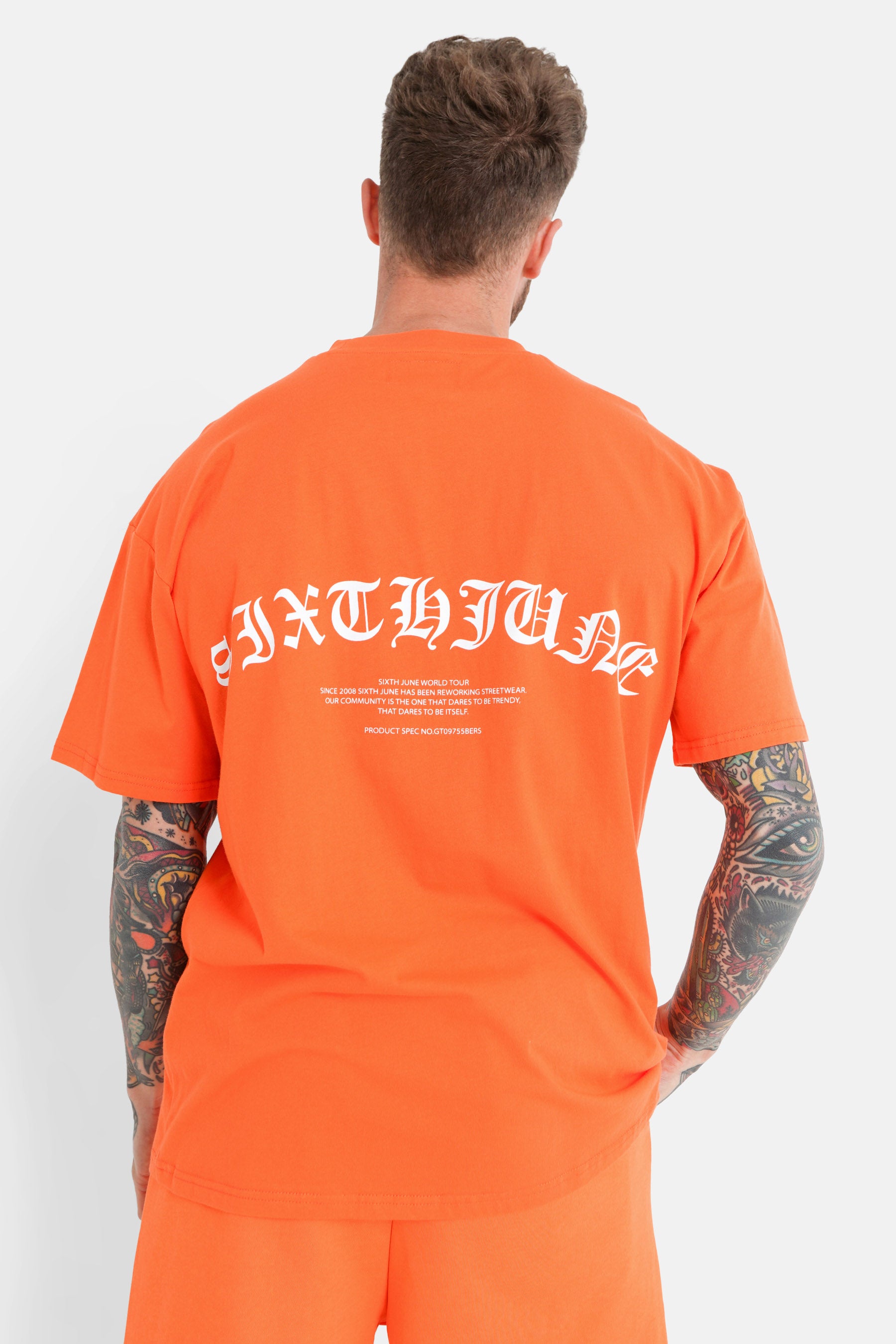 T-shirt logo gothique Orange