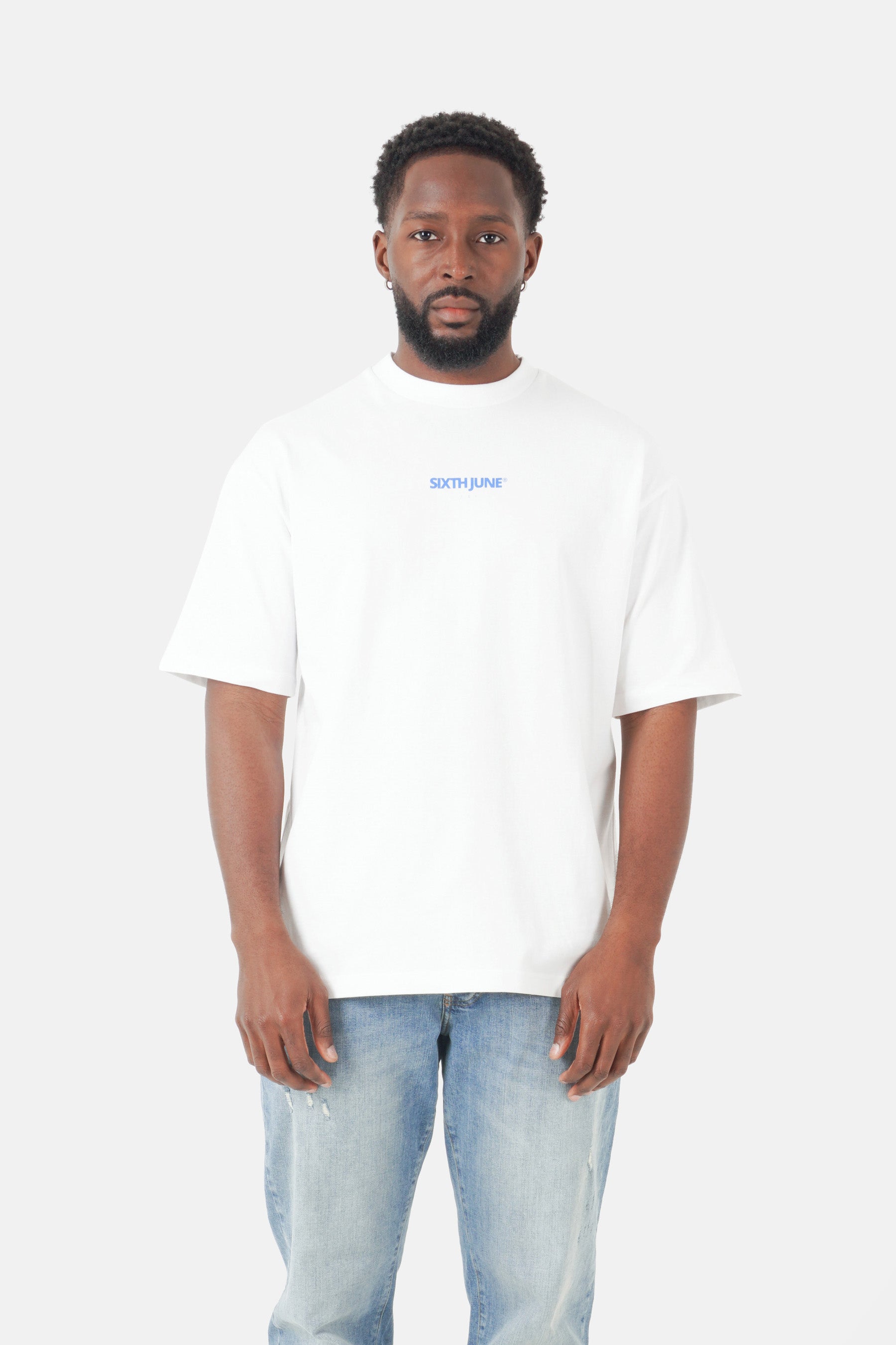 T-Shirt mit zentralem Logo Weiß