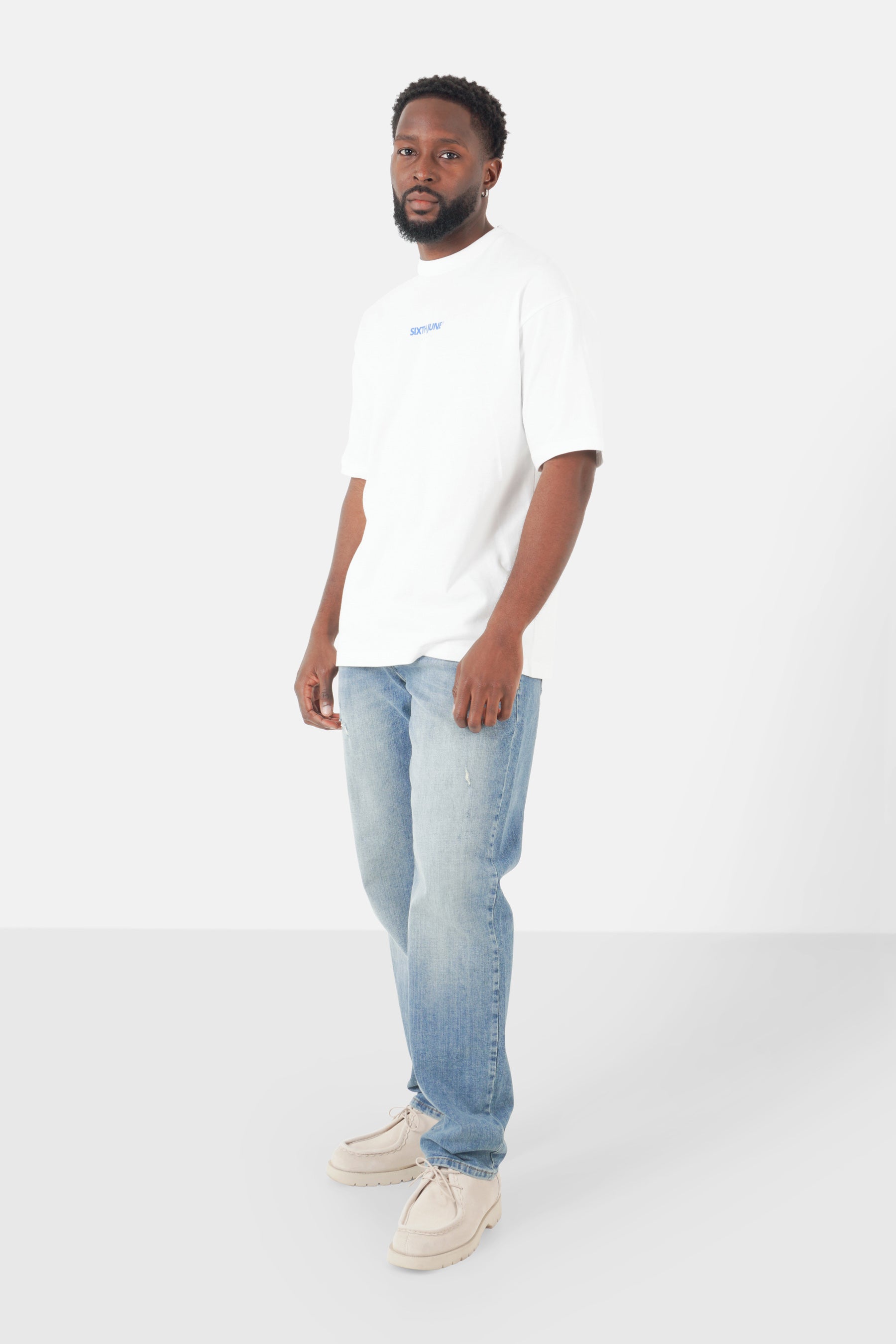 T-Shirt mit zentralem Logo Weiß