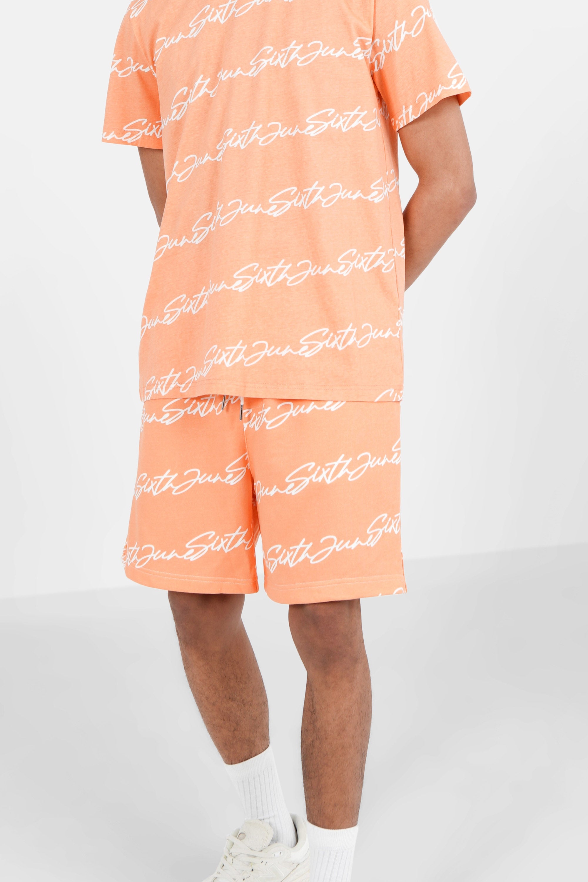 Short logo signature imprimé Orange