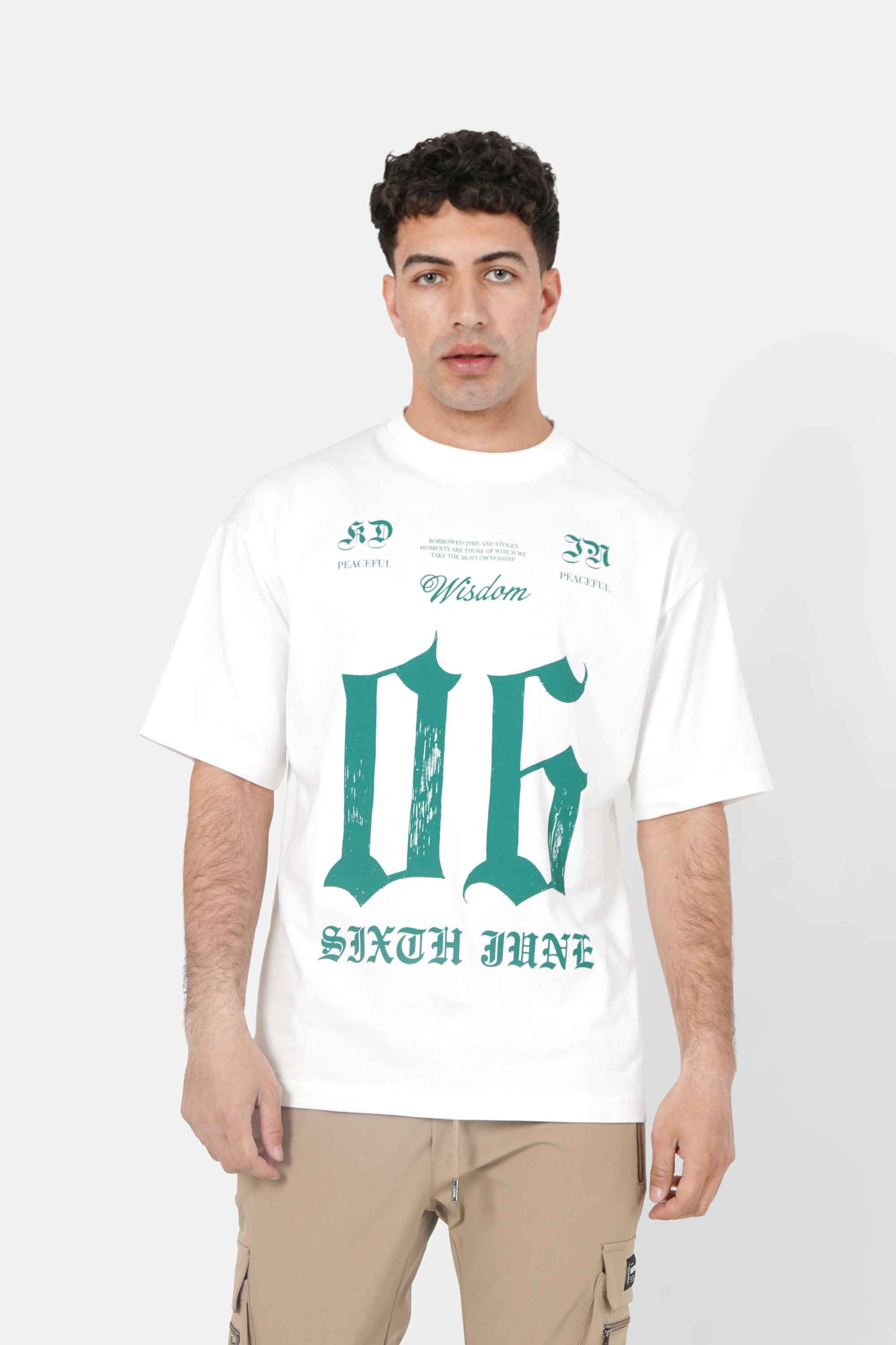 Gothic-Zahlen-T-Shirt Weiß