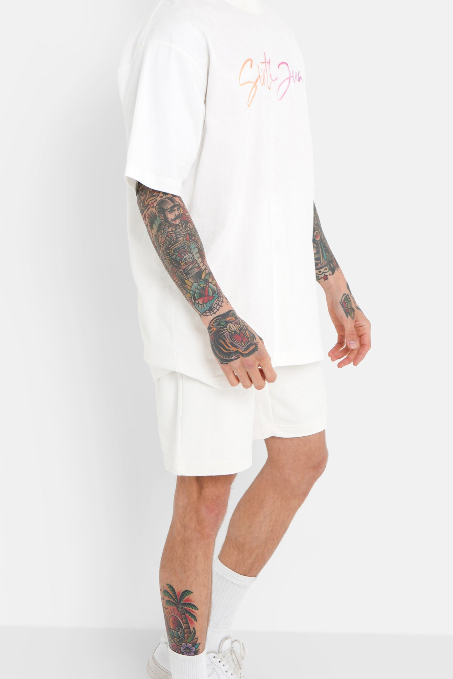 Short relief logo signature Blanc