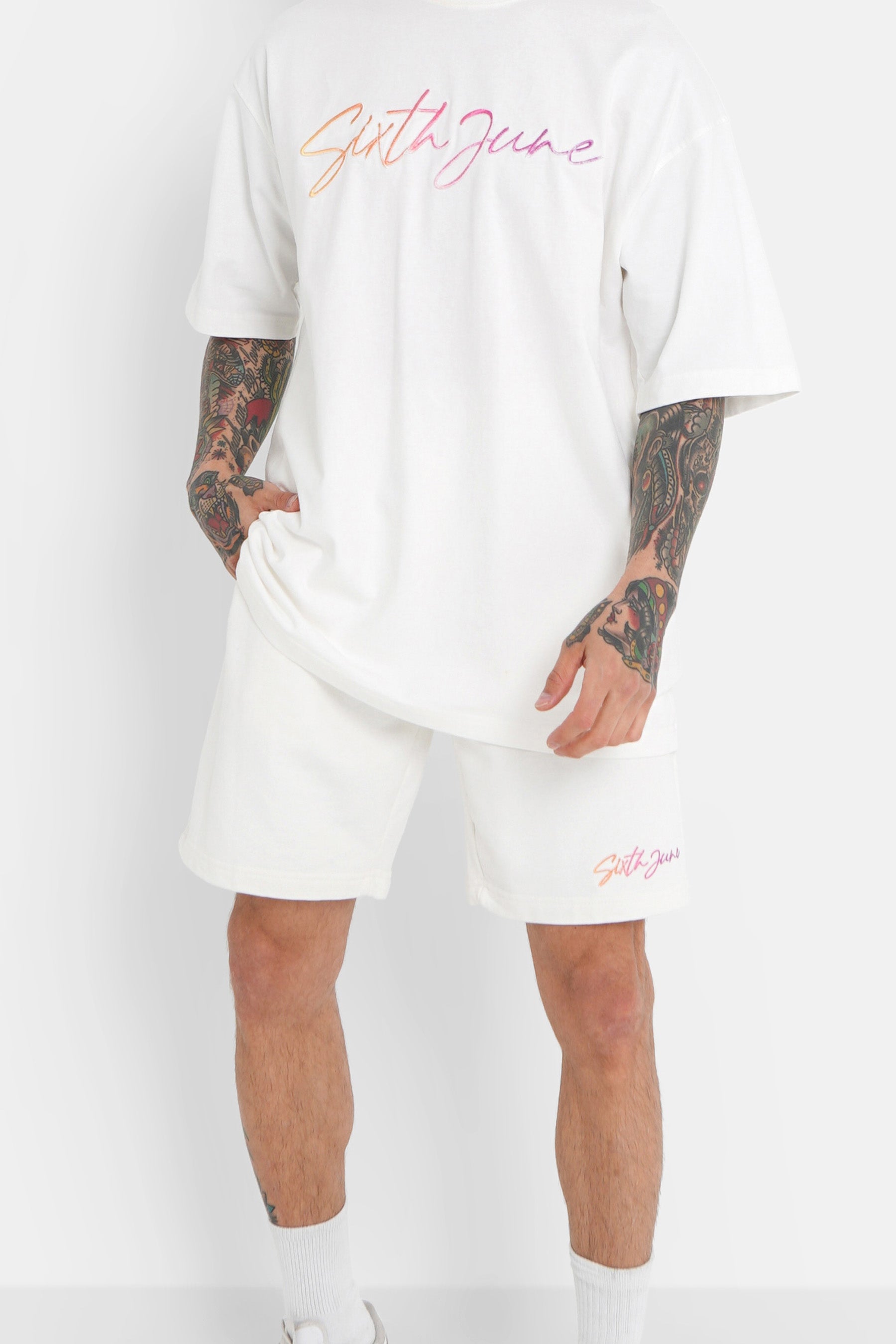 Short relief logo signature Blanc