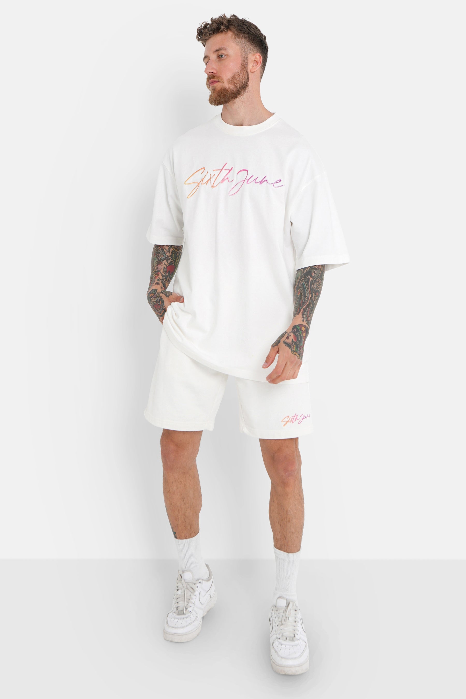 Short relief logo signature Blanc