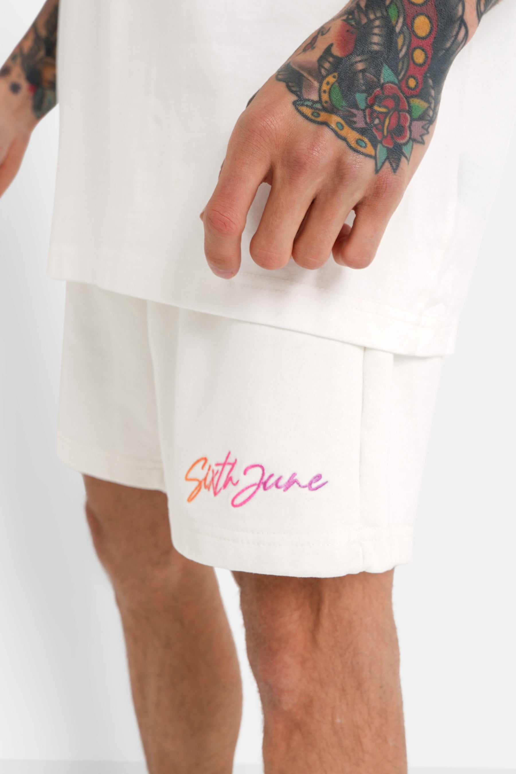 Short relief logo signature Blanc