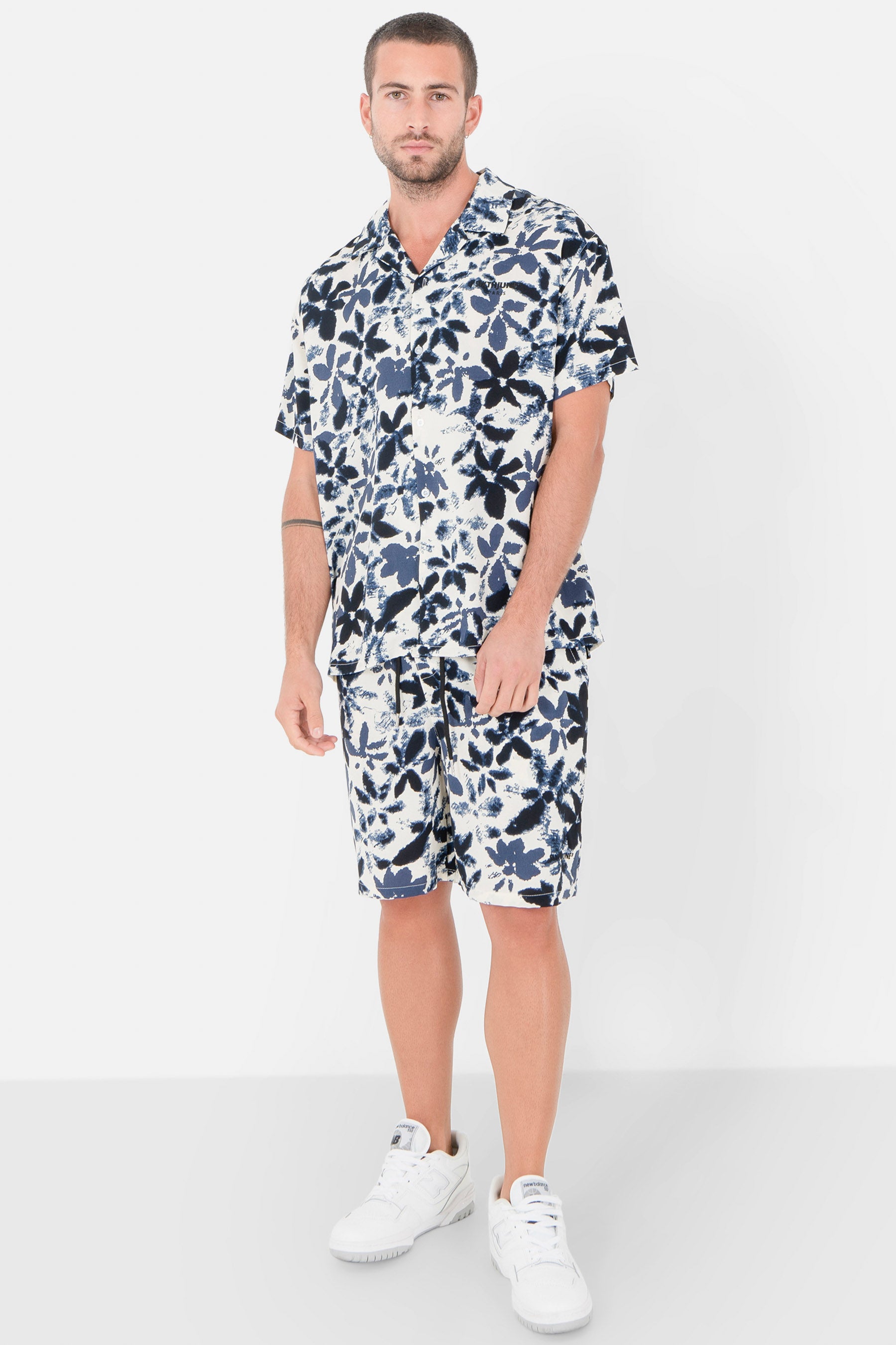 Chemise fluide fleurie Bleu