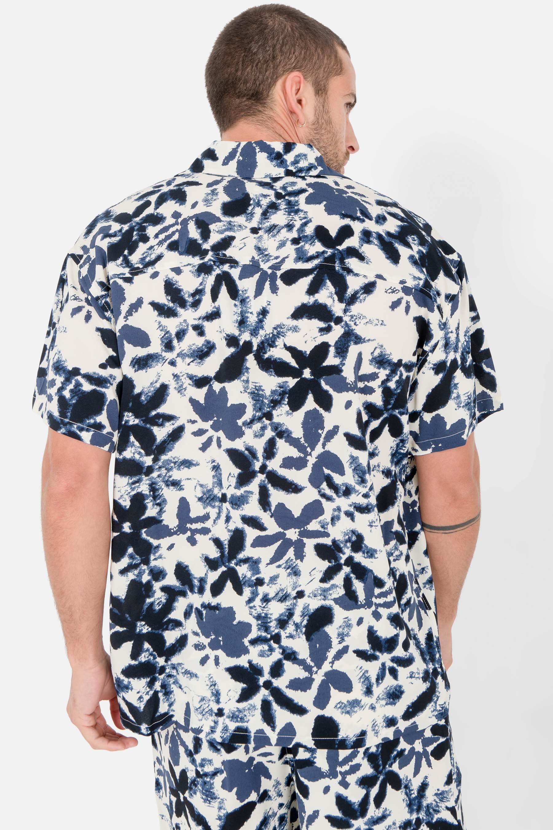 Chemise fluide fleurie Bleu