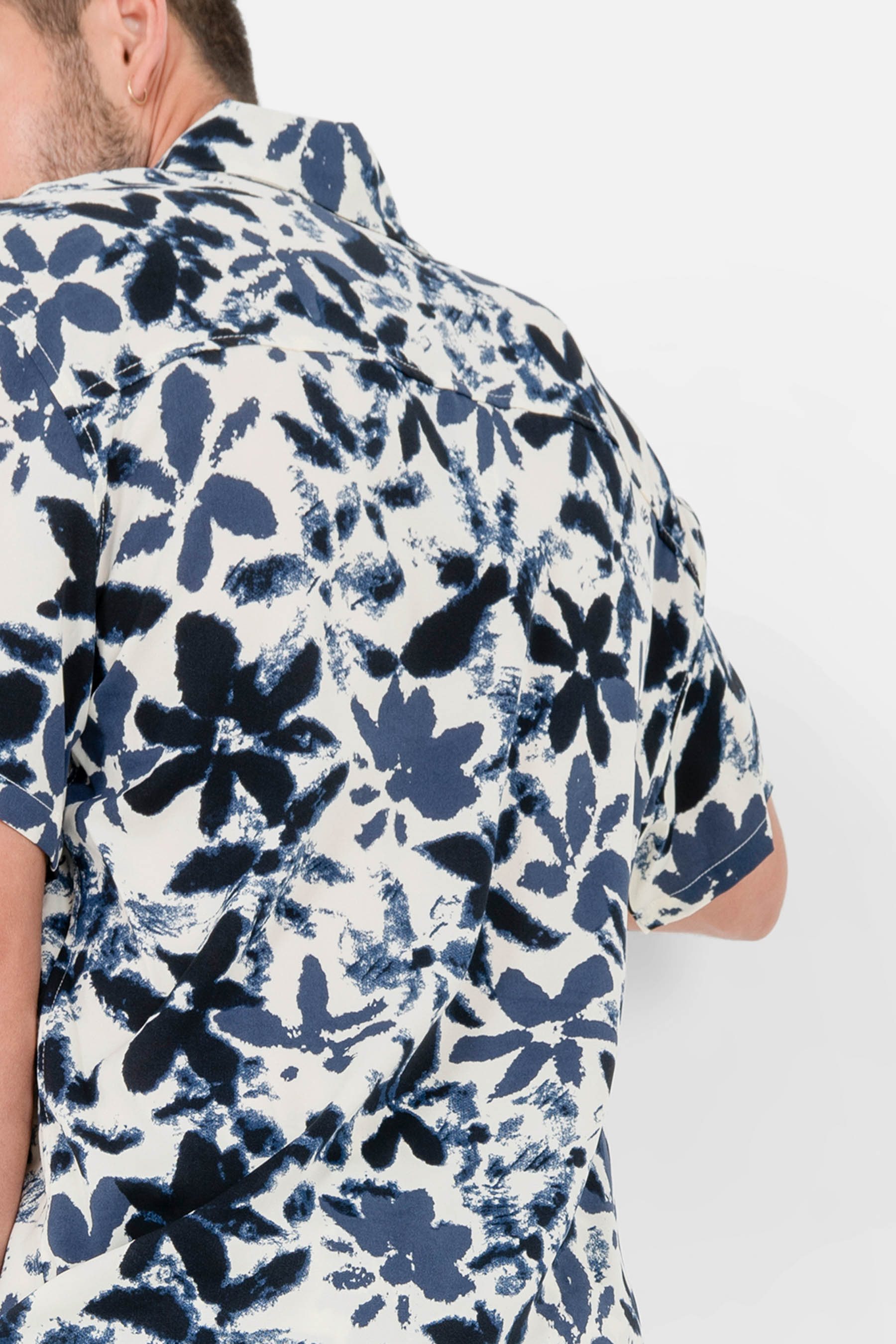 Chemise fluide fleurie Bleu