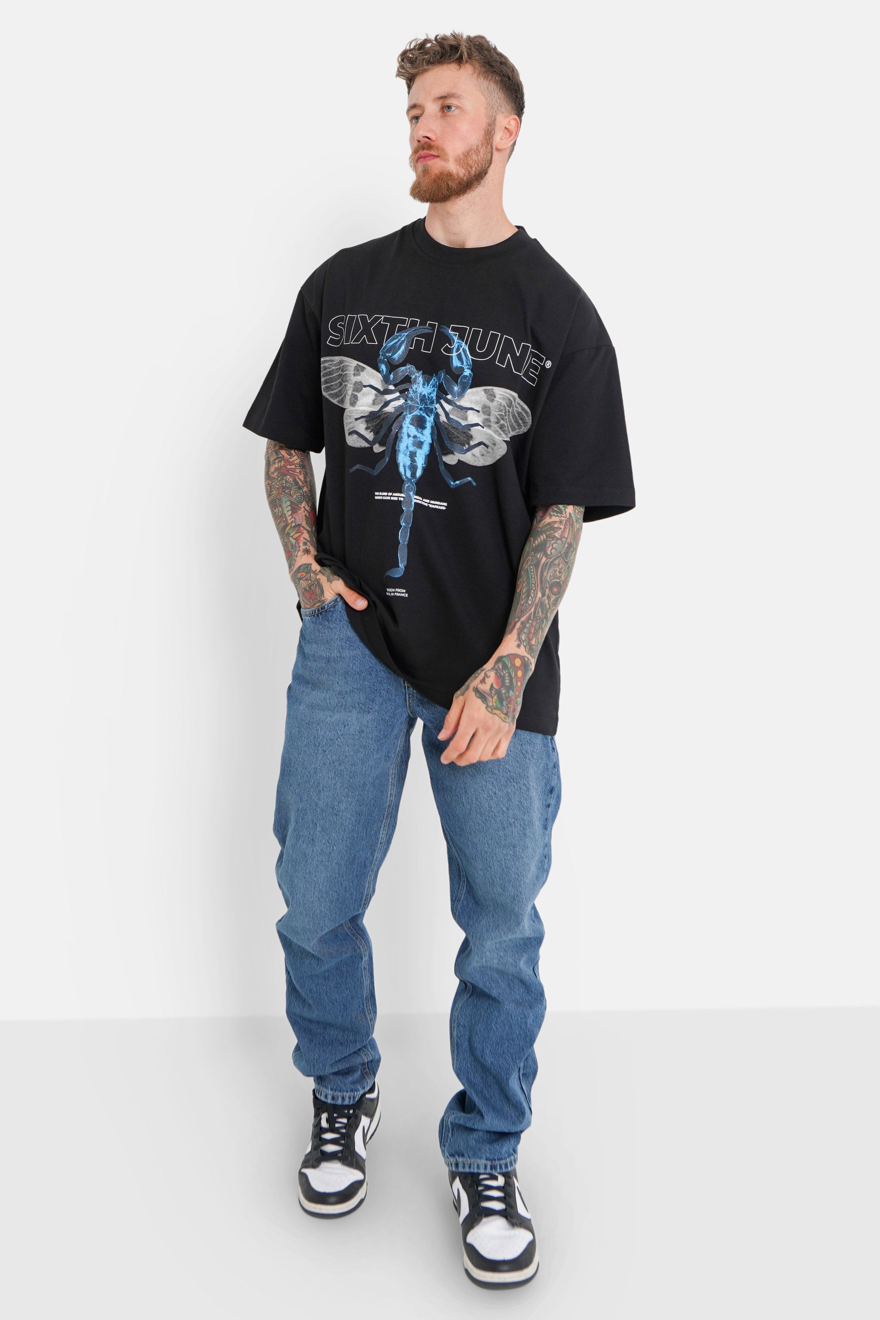 T-shirt imprimé scorpion ailes Noir