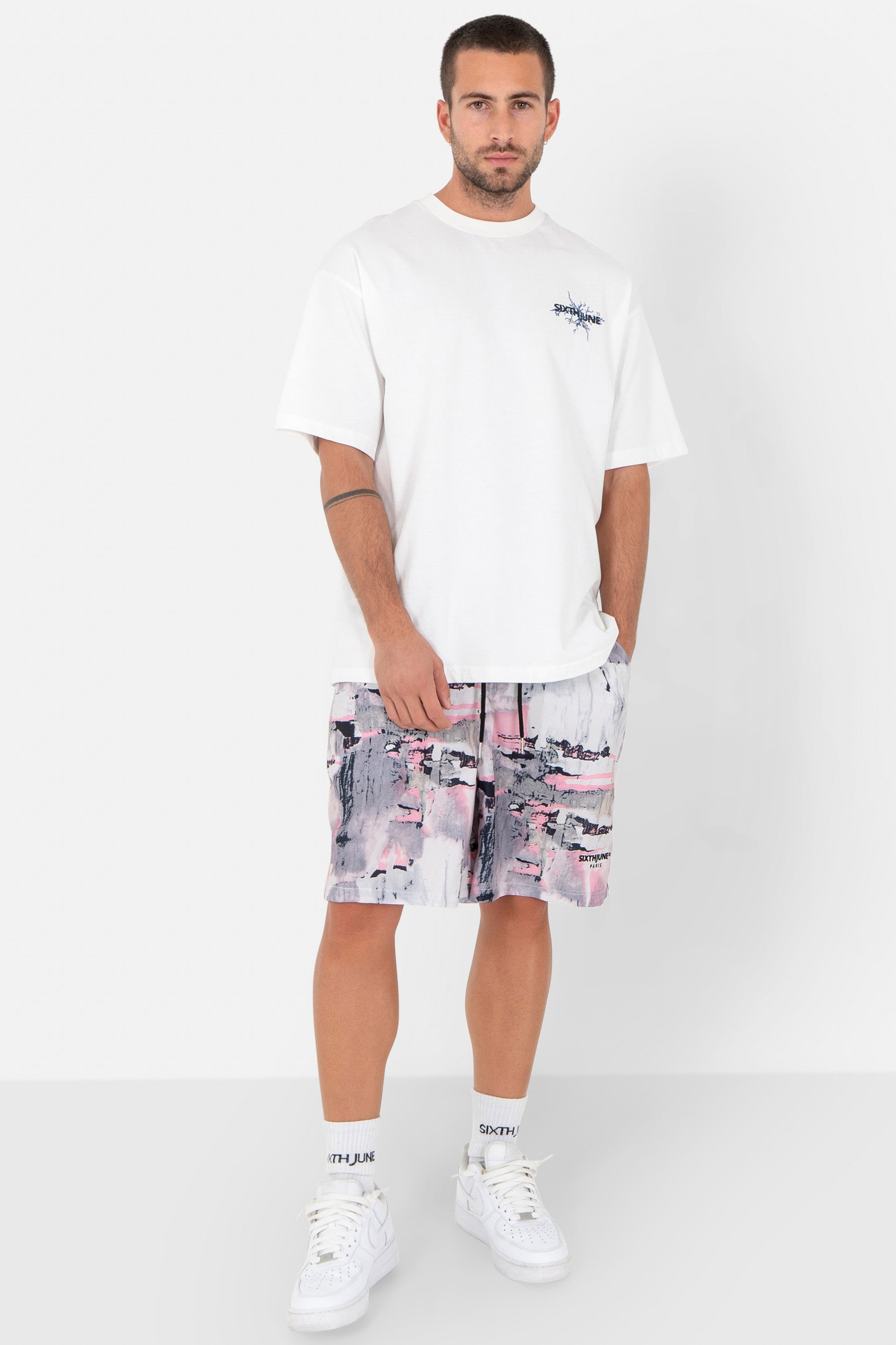 Short fluide tie dye Gris