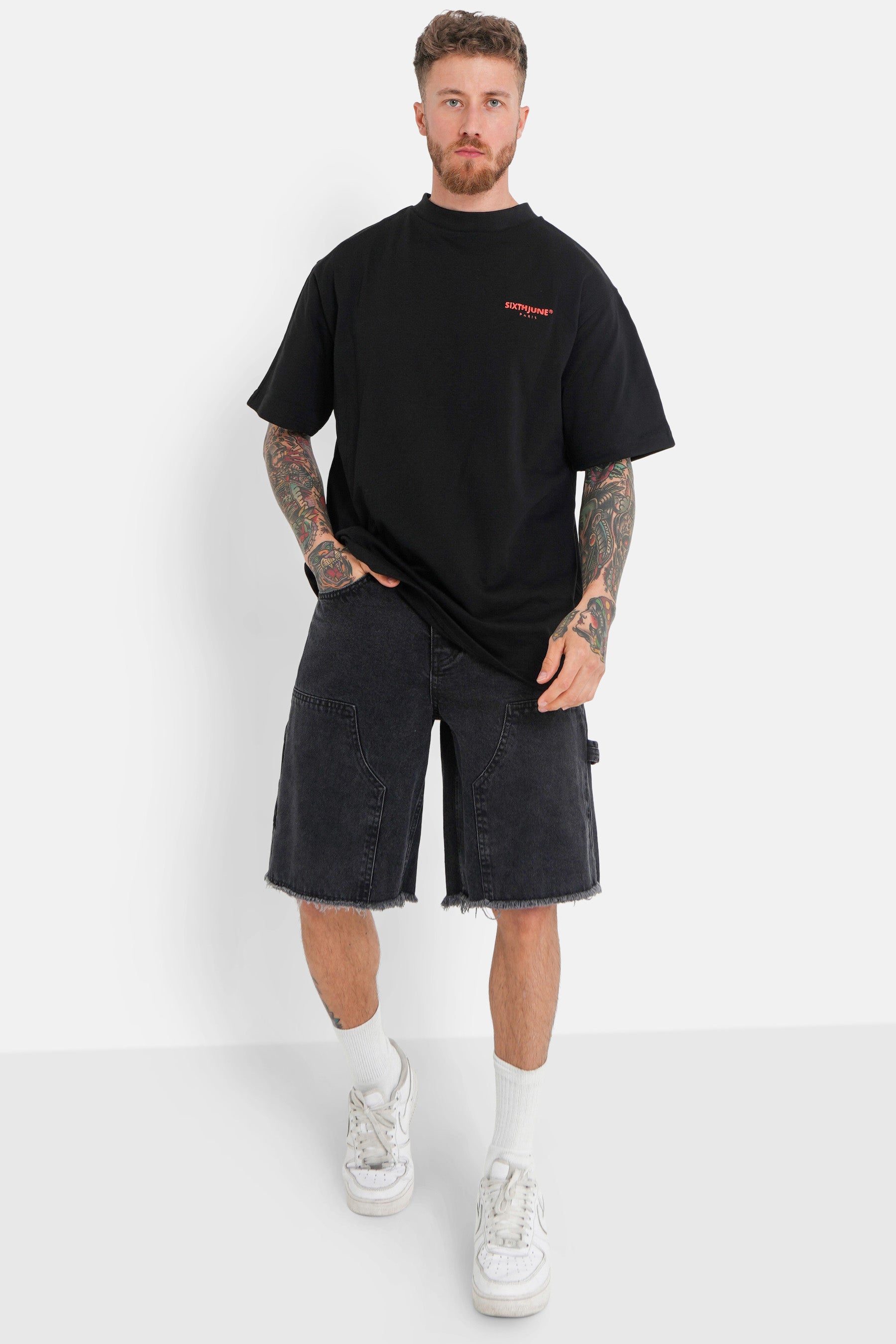 T-shirt logo patch dos Noir