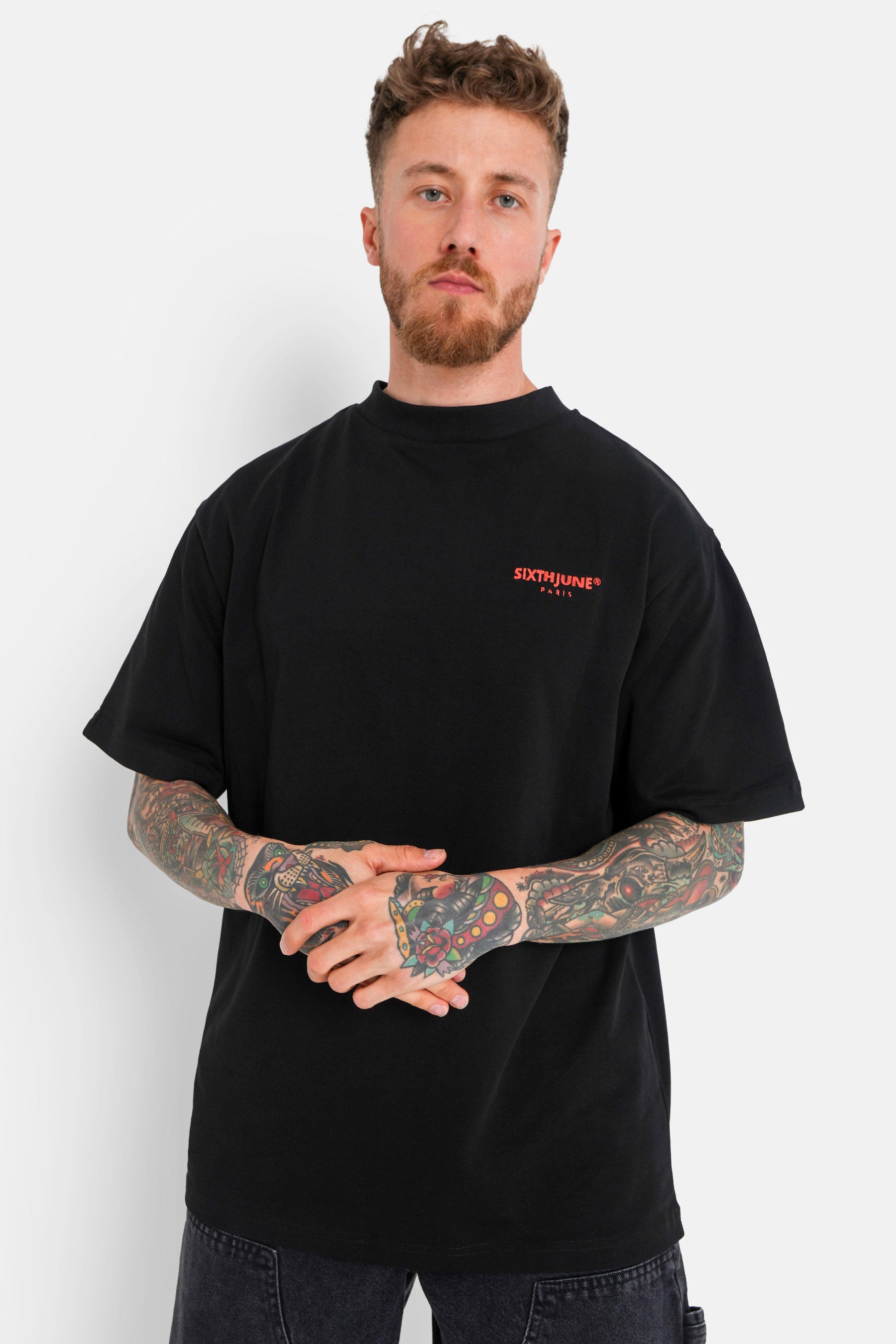 T-shirt logo patch dos Noir