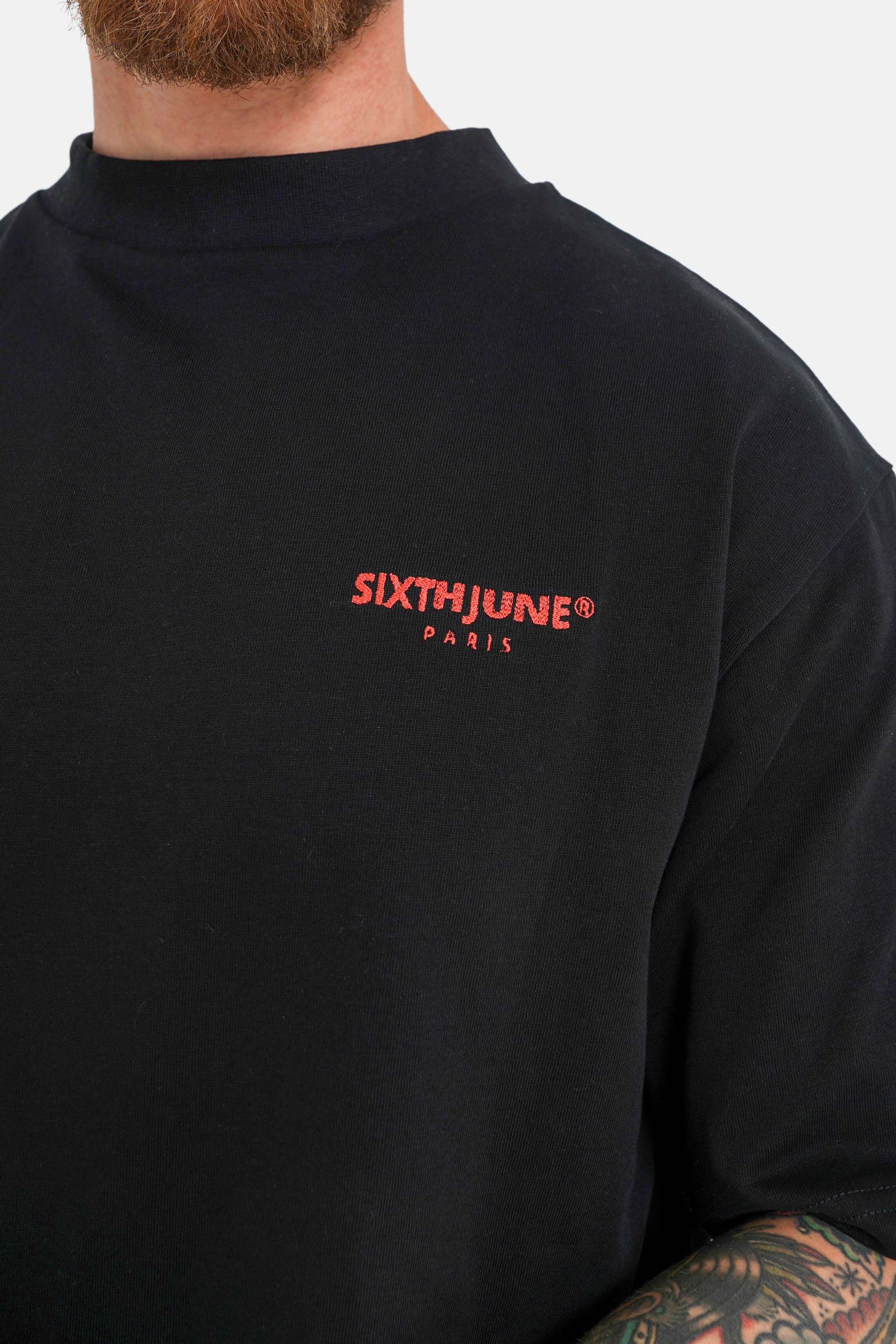 T-shirt logo patch dos Noir