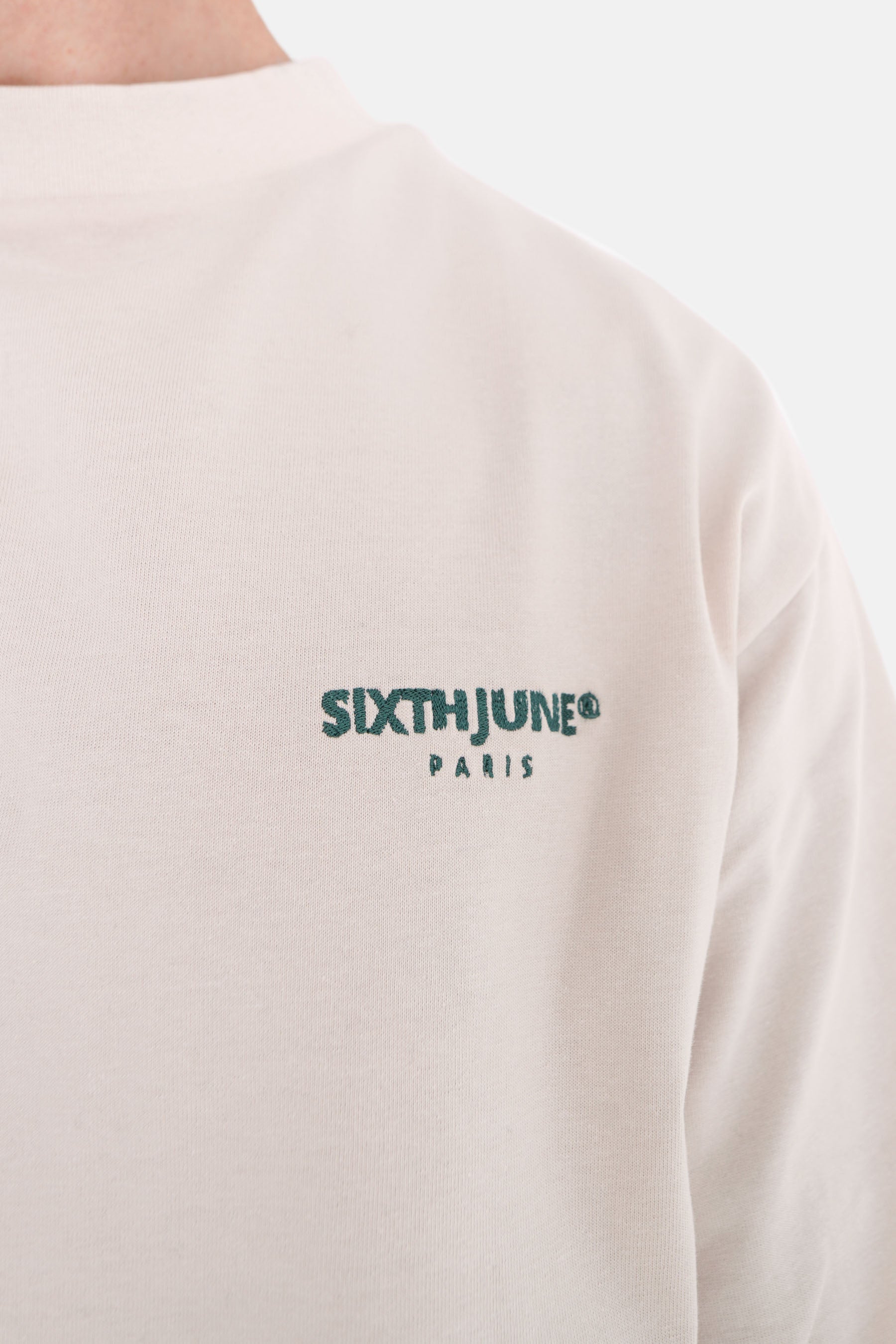 Back logo patch t-shirt Beige