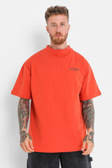 Back logo patch t-shirt Orange