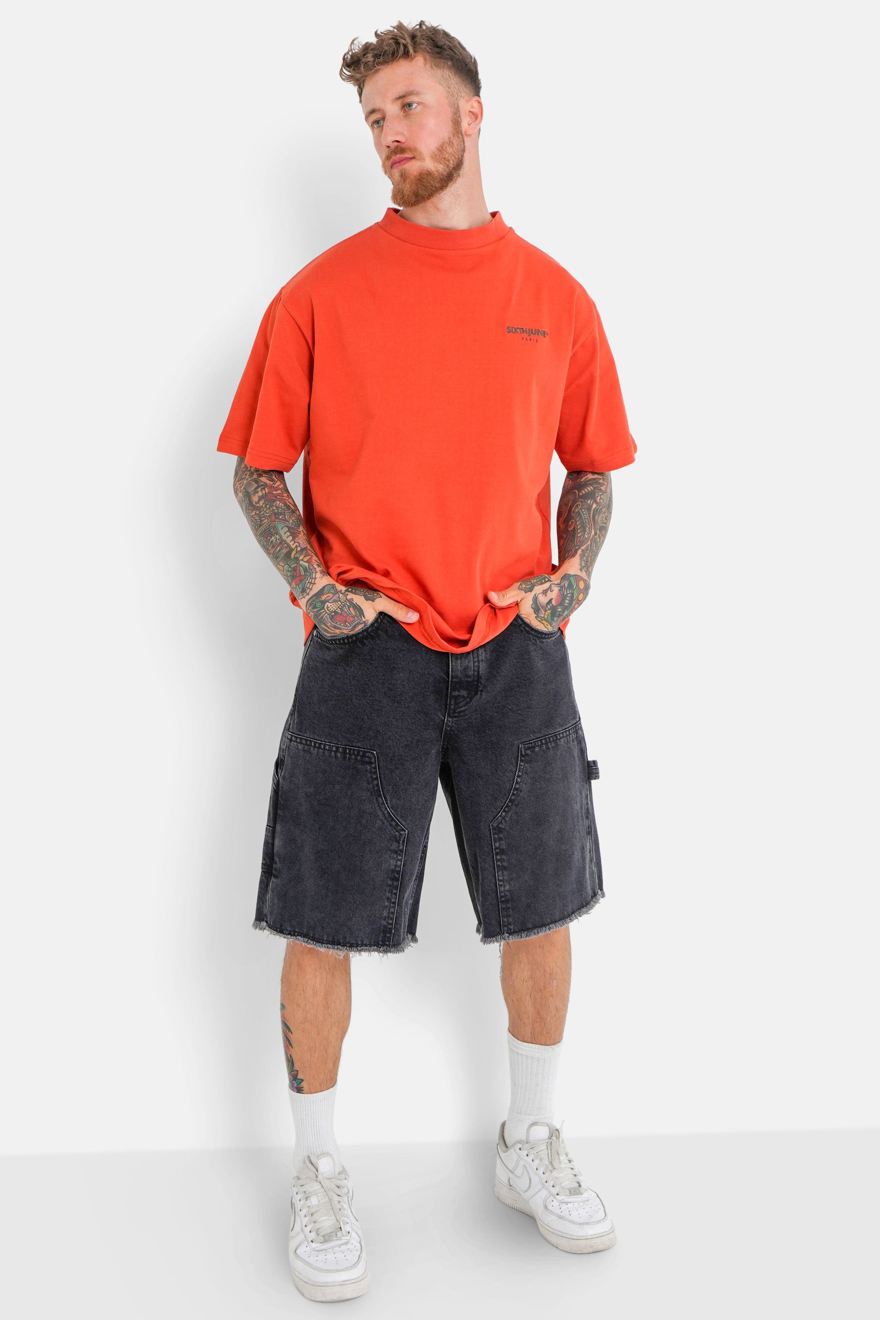 Back logo patch t-shirt Orange