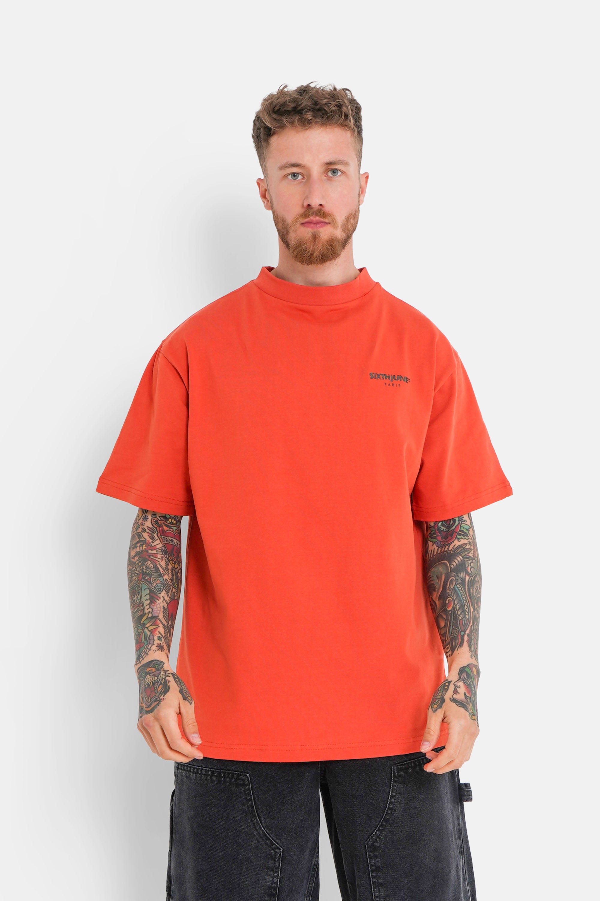Back logo patch t-shirt Orange