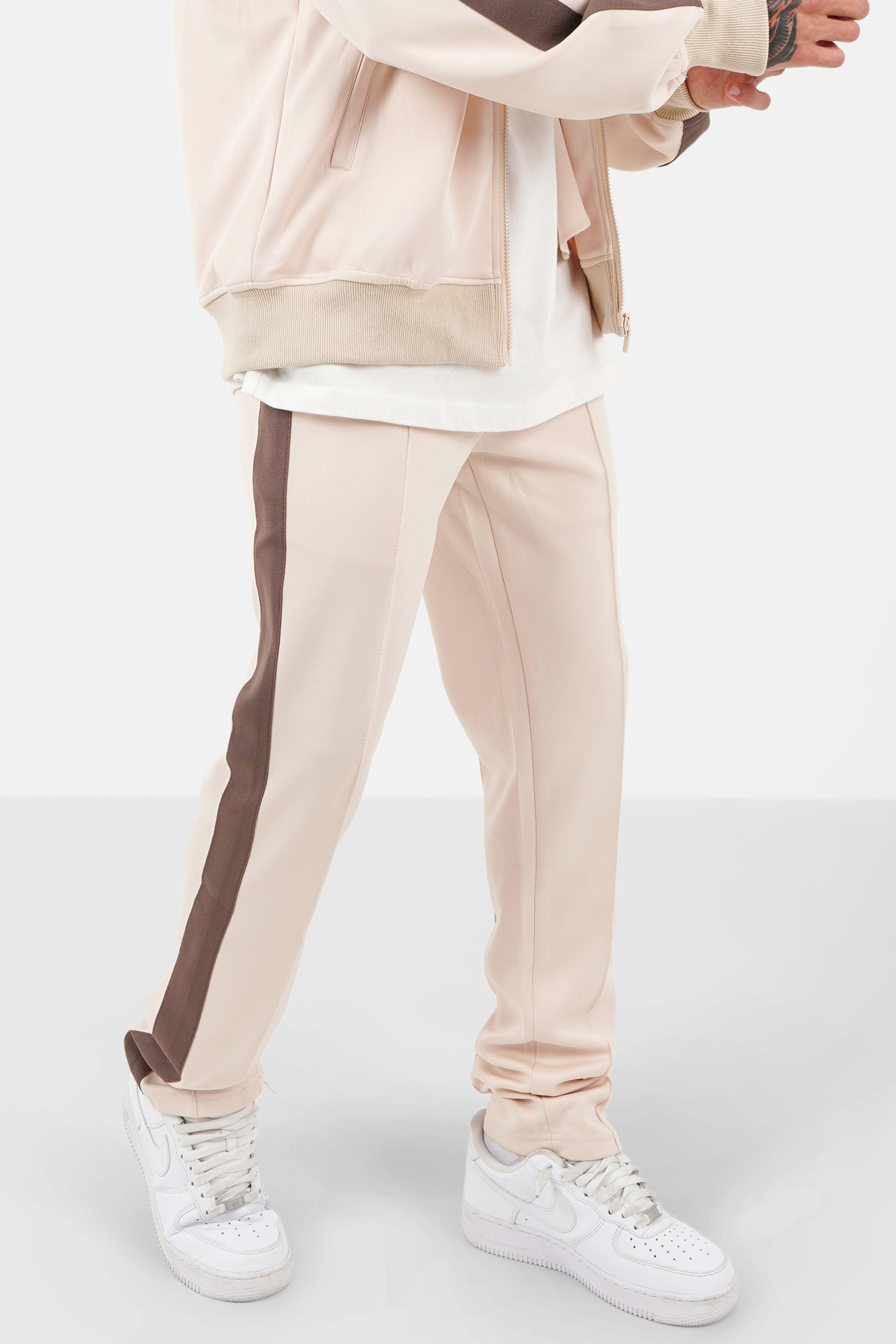 Jogging bandes Beige