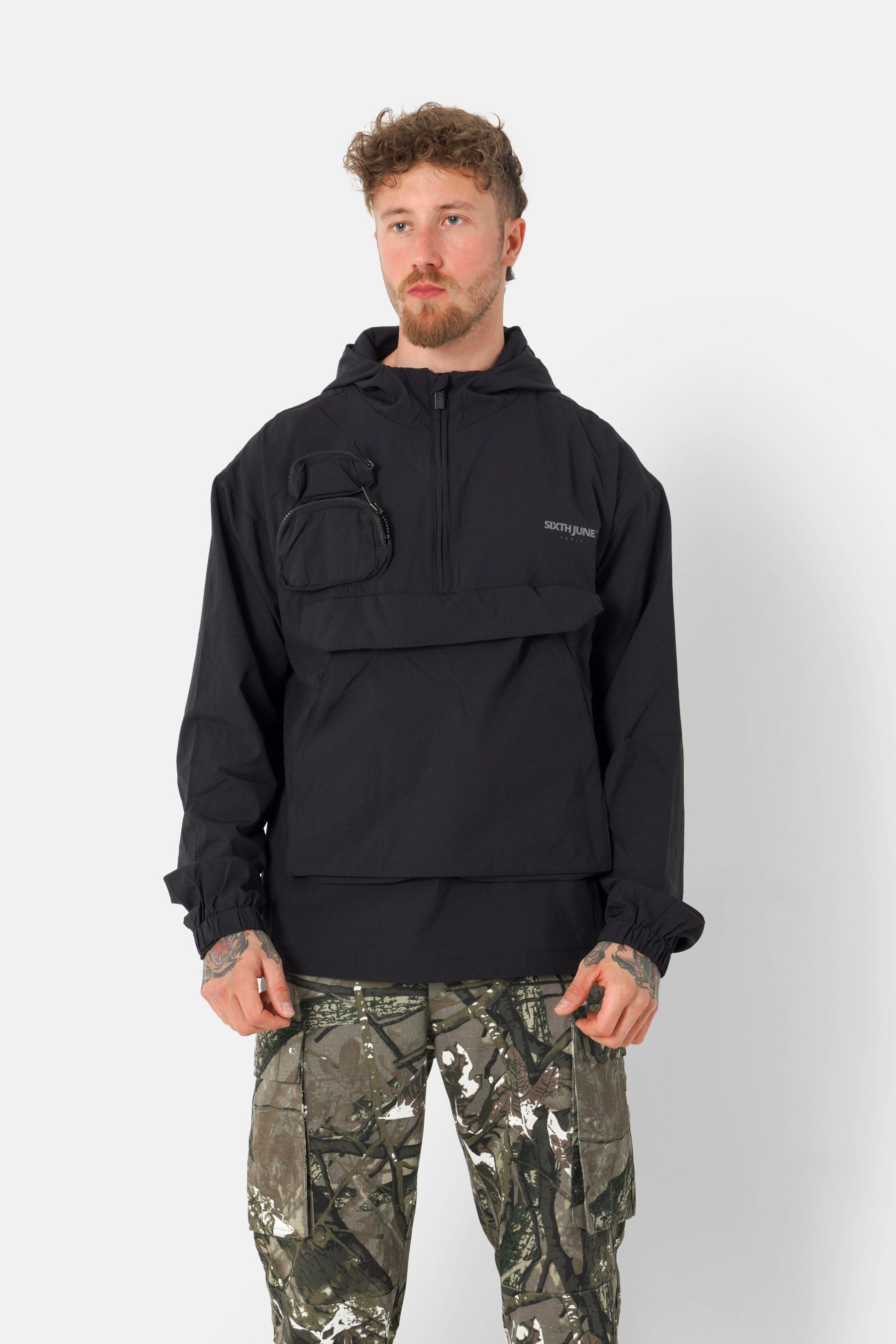 Nylon-Tech-Leichtjacke 23936-BLAC