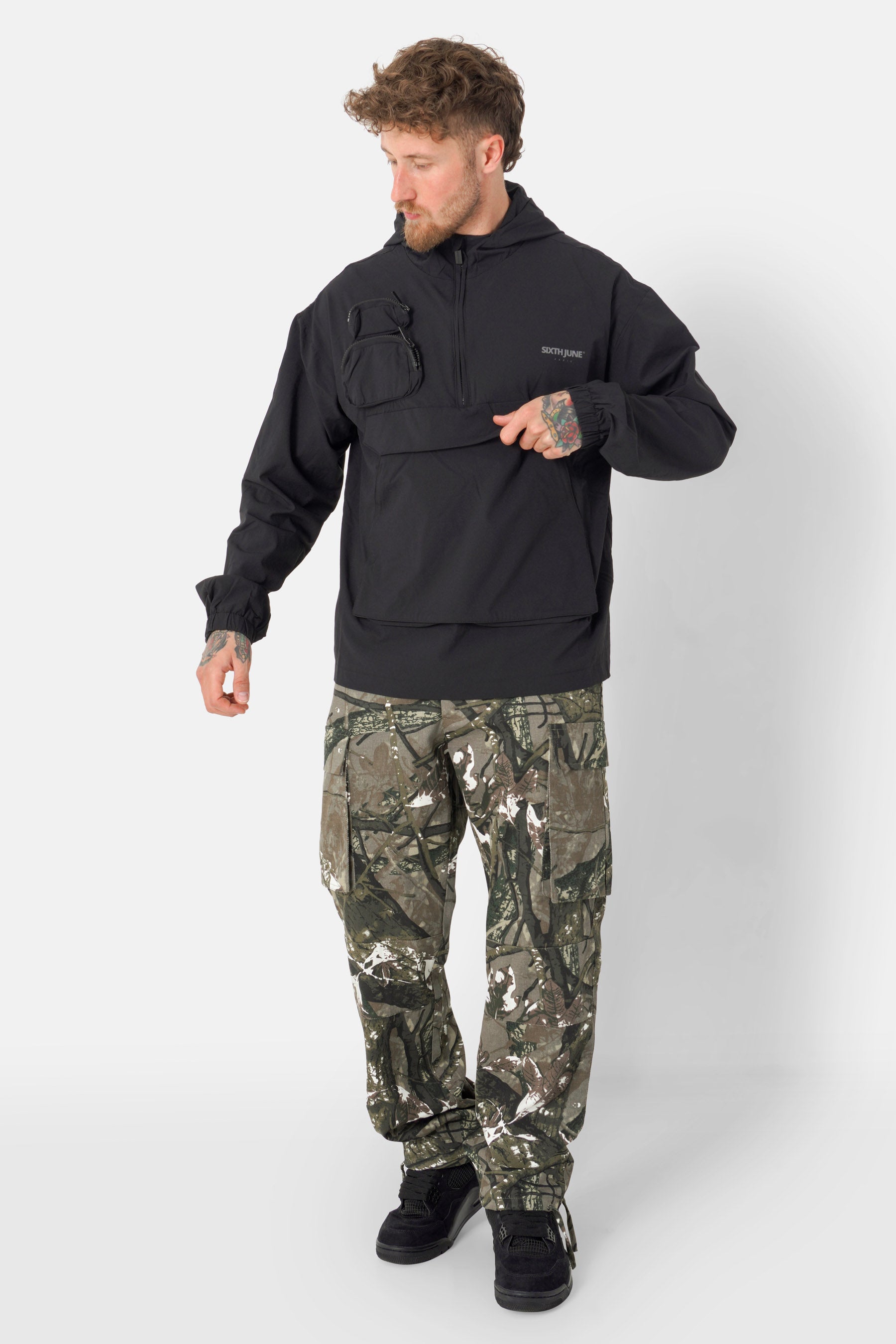 Nylon-Tech-Leichtjacke 23936-BLAC