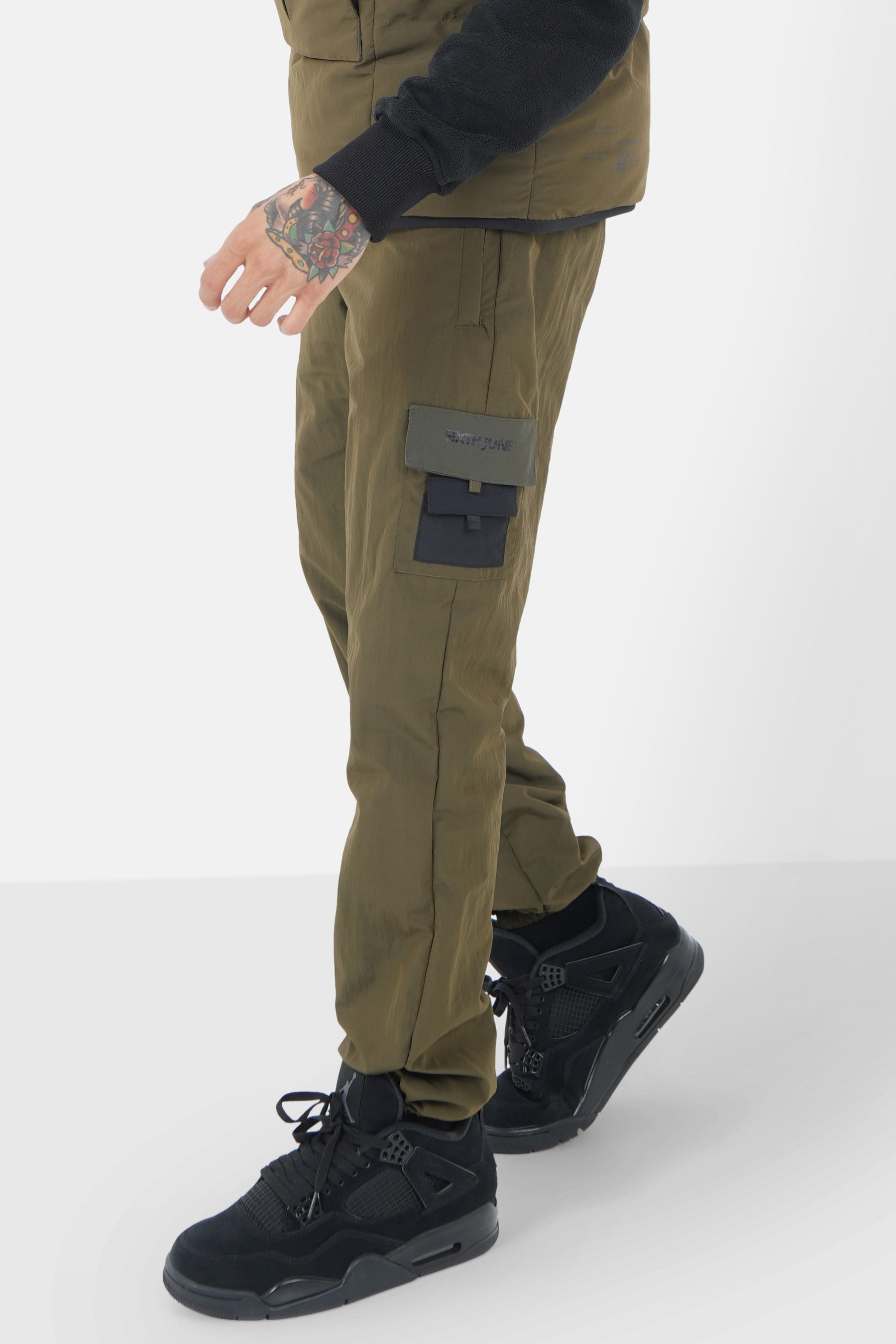 Pantalon cargo nylon Vert kaki