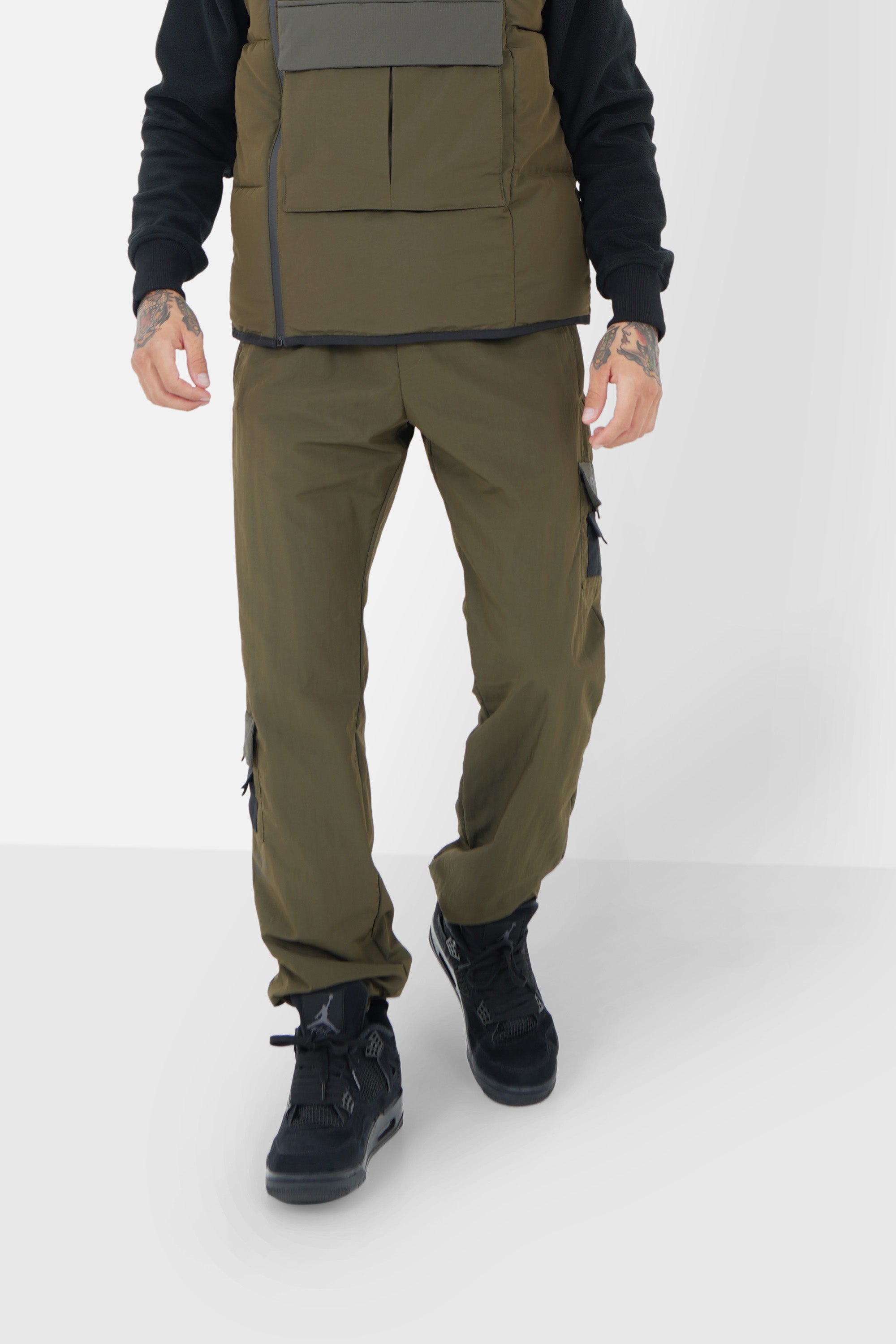 Pantalon cargo nylon Vert kaki
