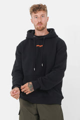 Relief print hoodie Black