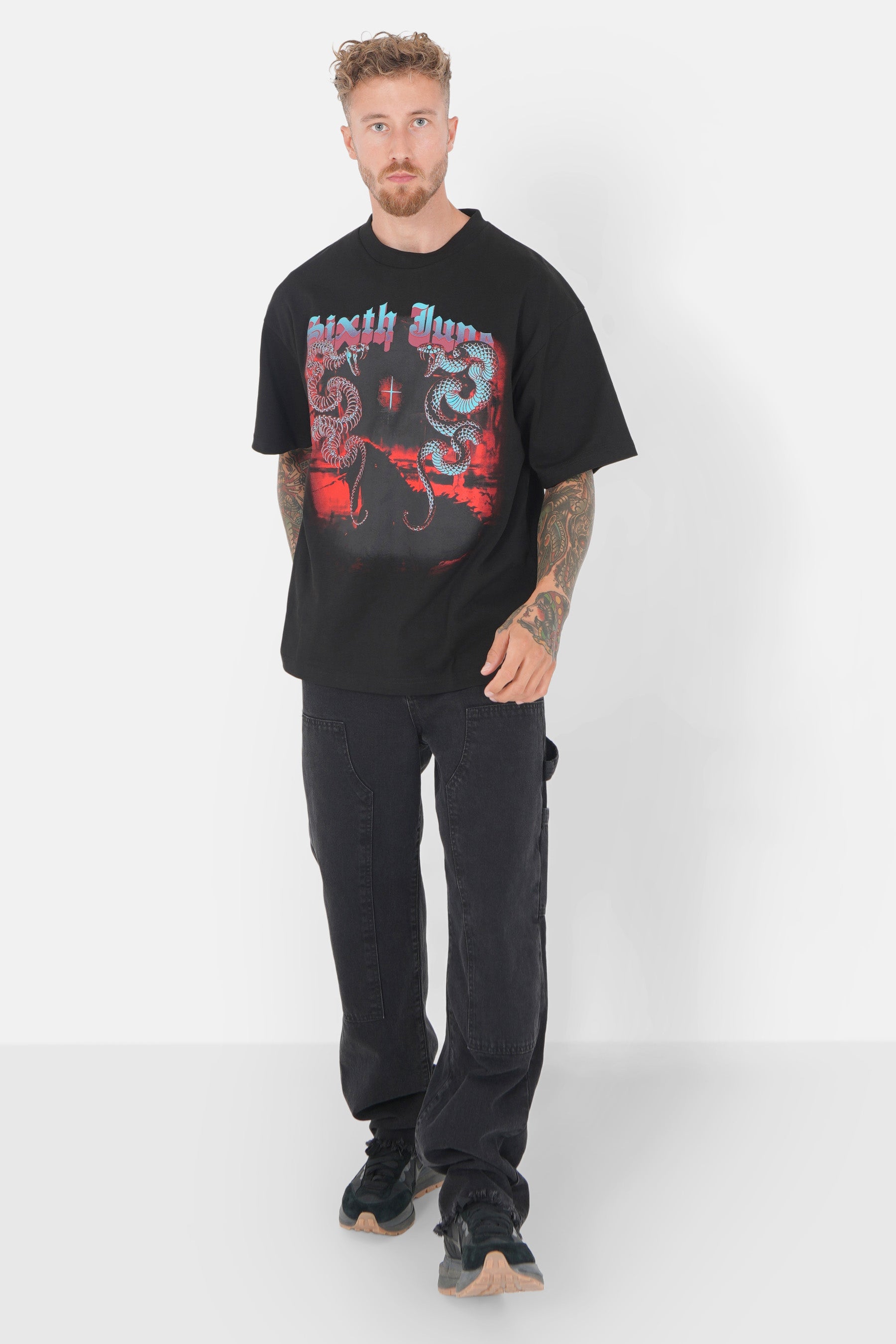 T-shirt imprimé gothique Noir