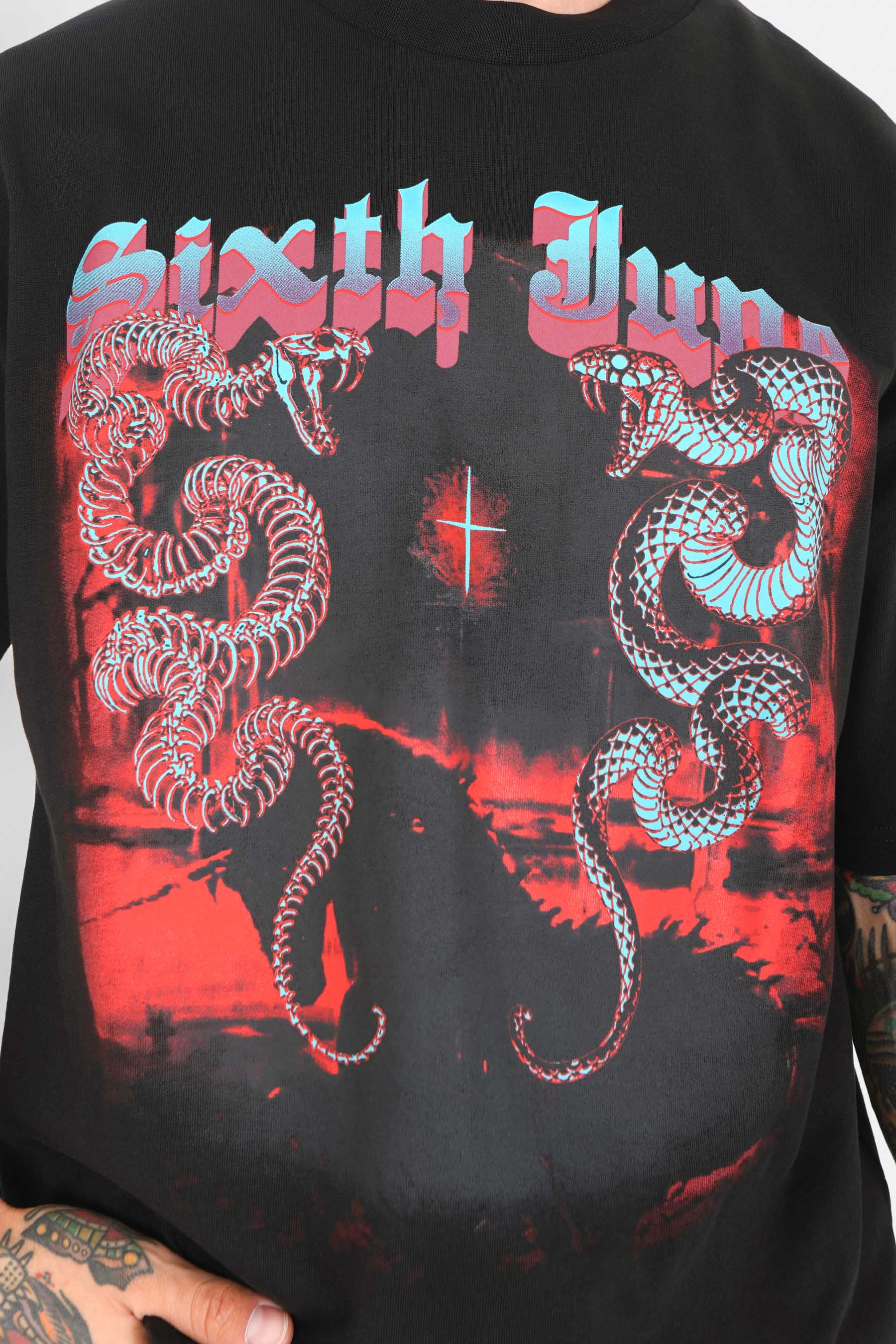 T-shirt imprimé gothique Noir