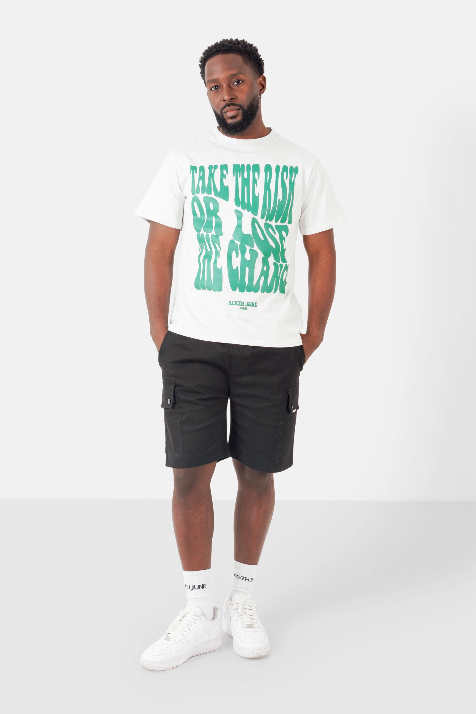 T-shirt print rétro Gris clair