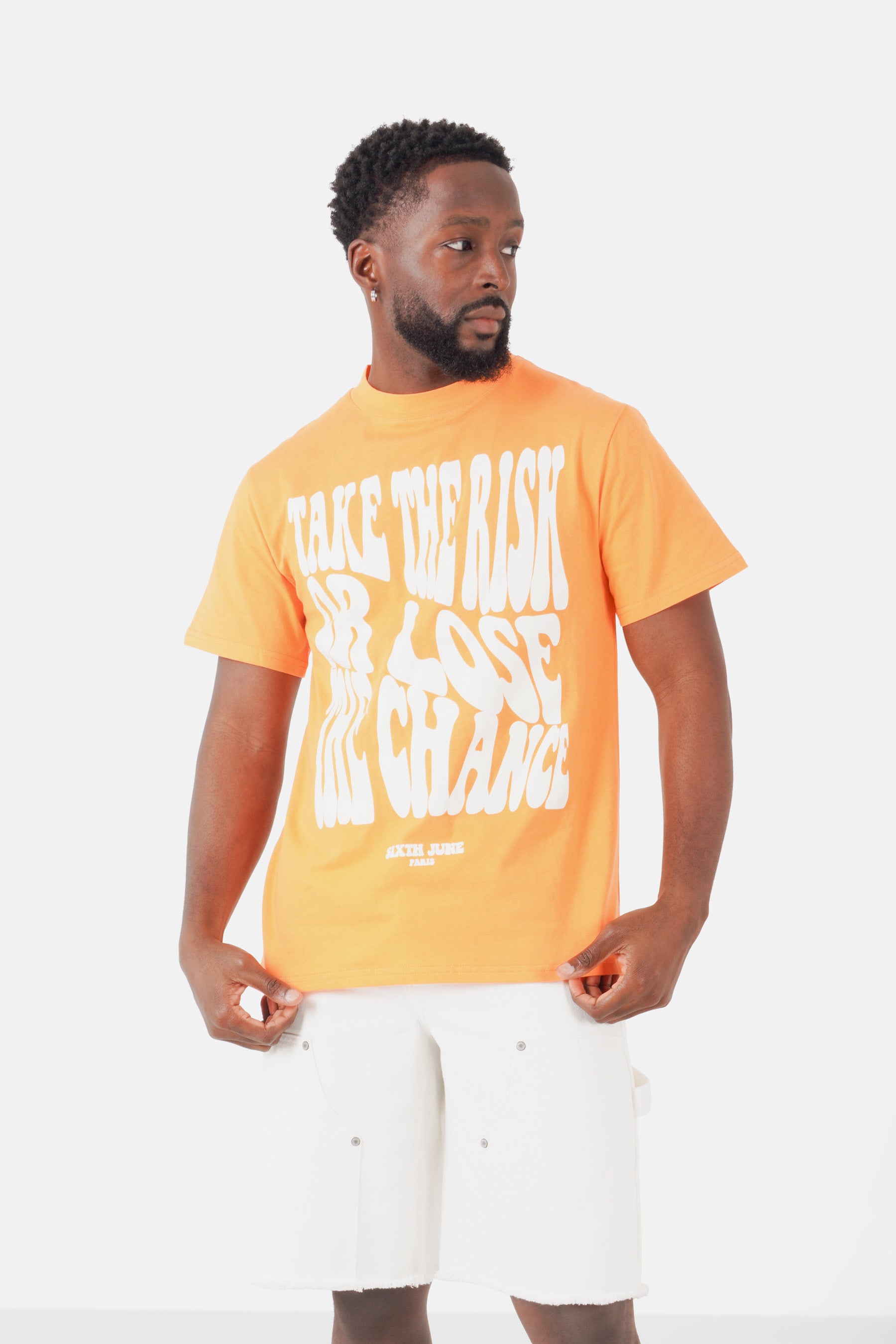 Retro print T-shirt Orange