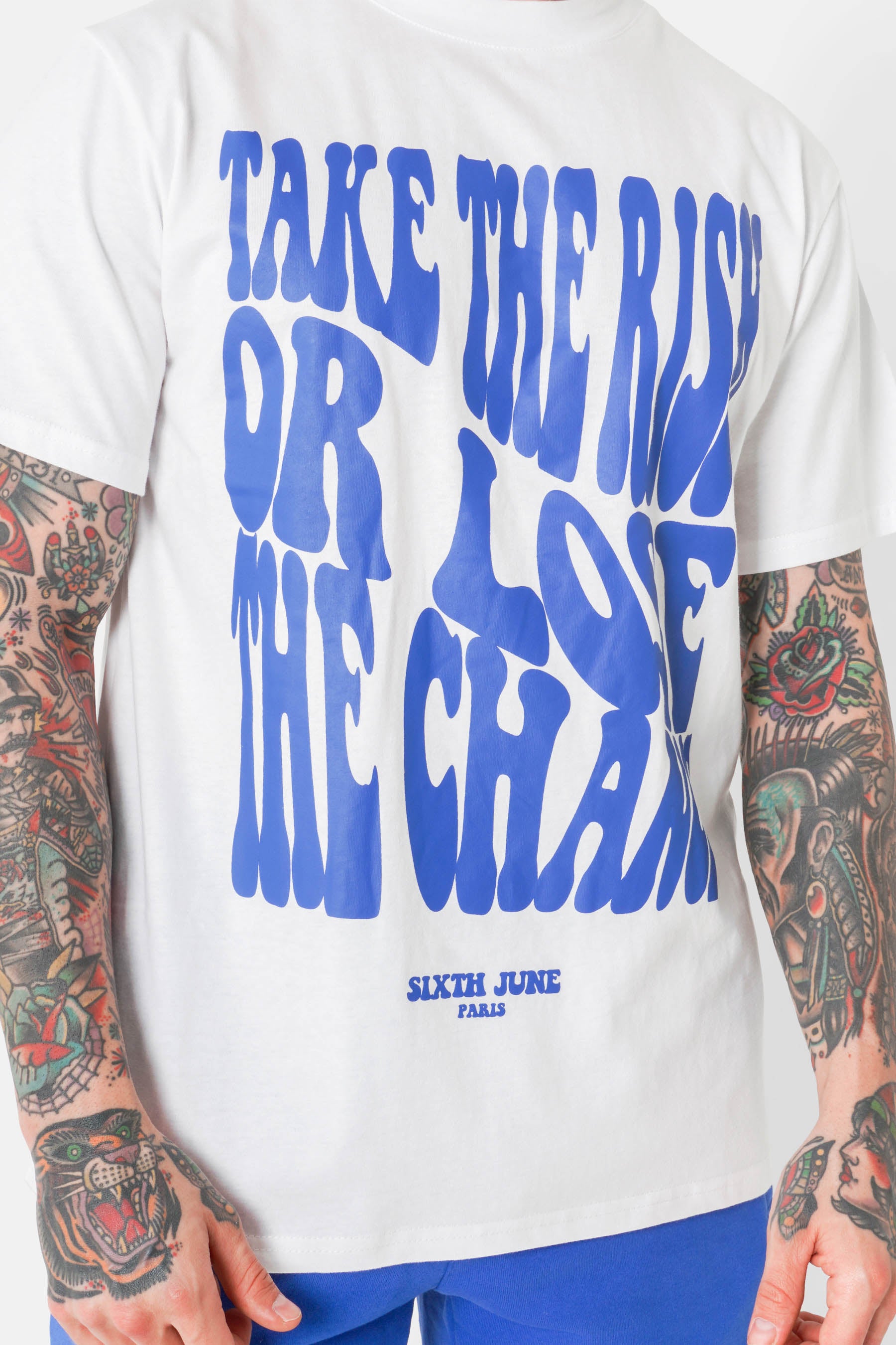 T-shirt print rétro Blanc