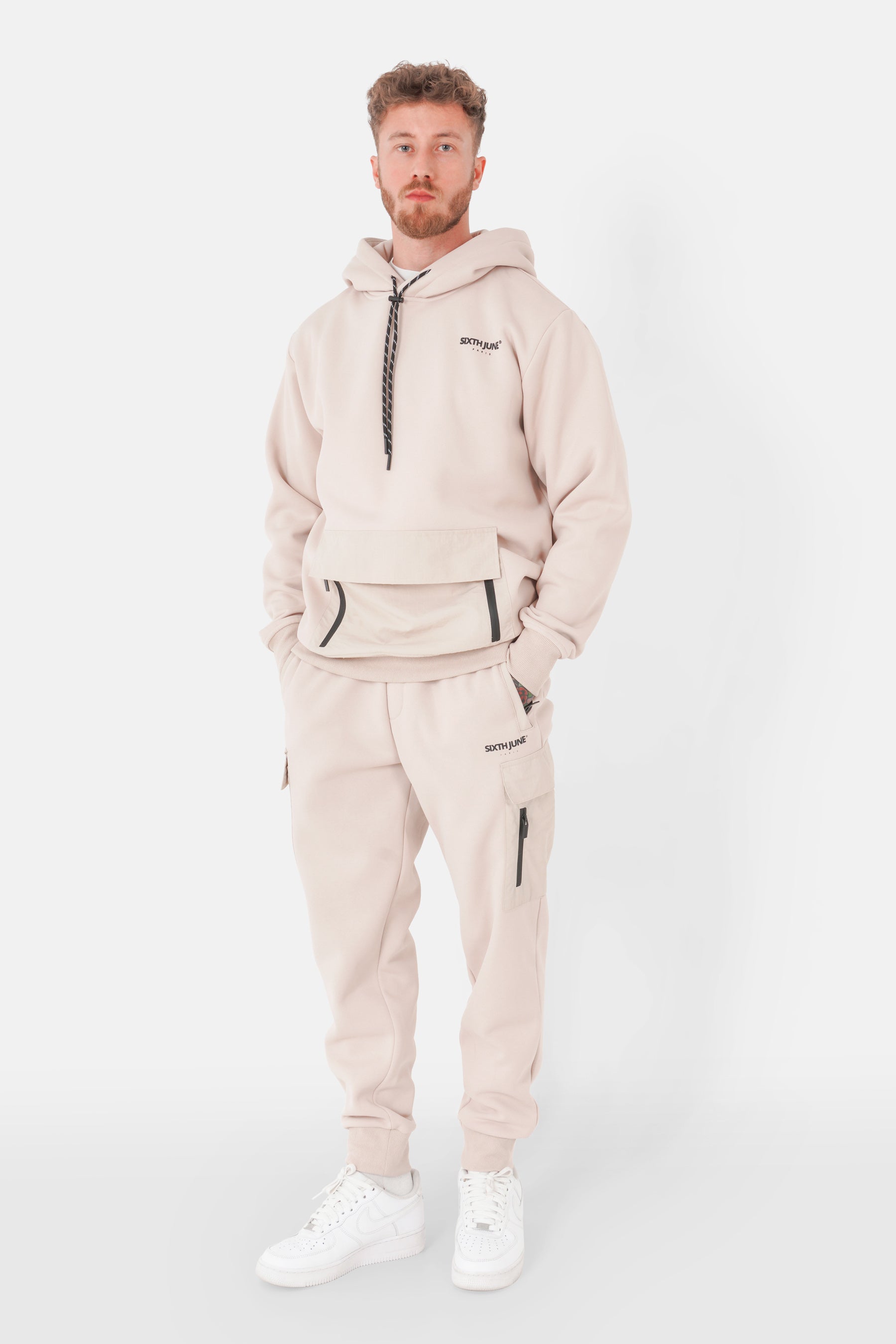 Sweatshirt nylon QR code Beige