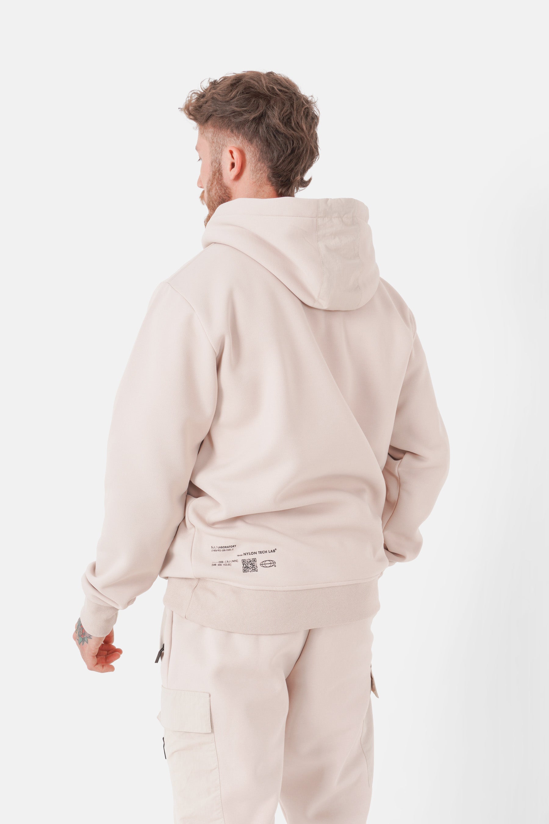 Sweatshirt nylon QR code Beige