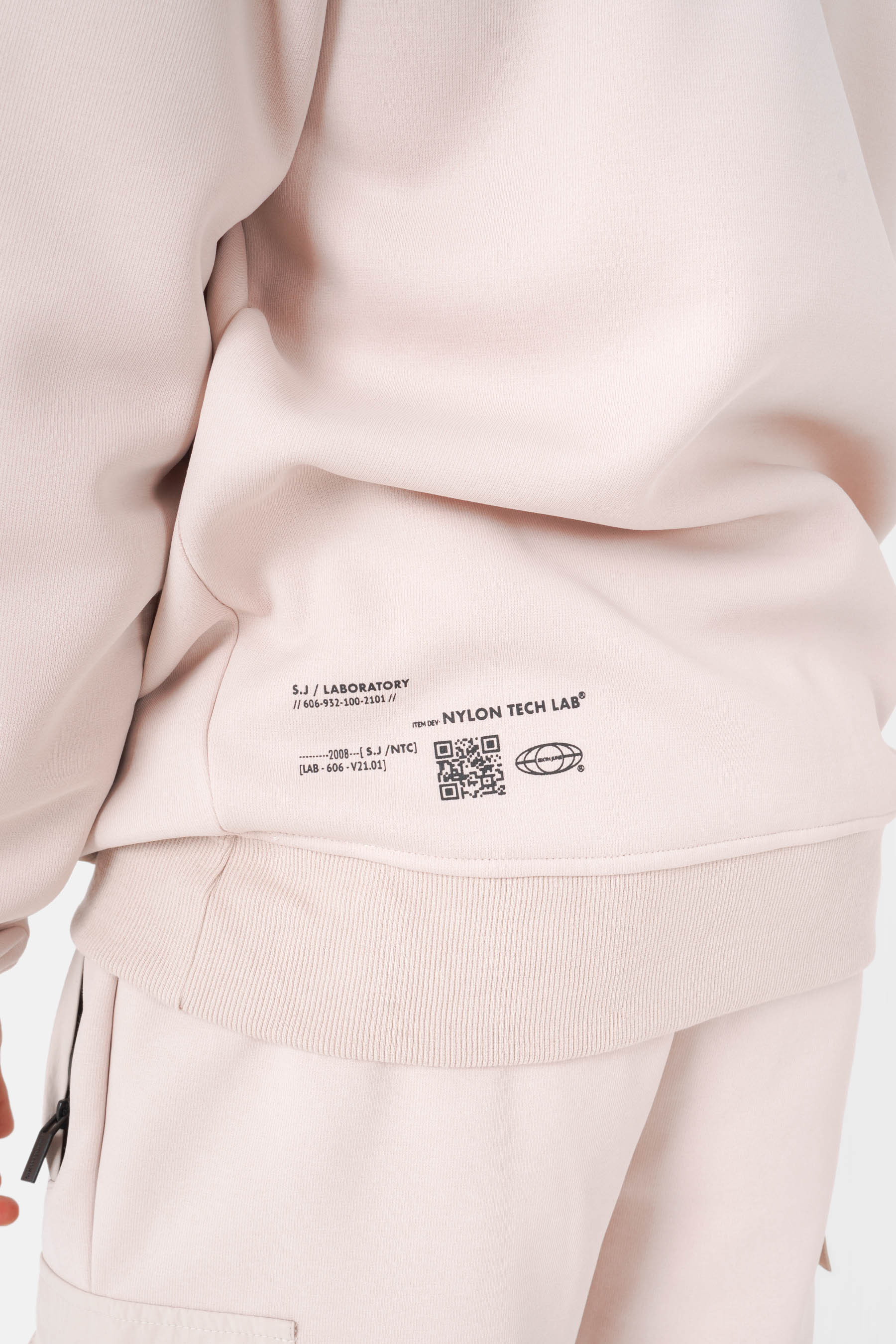 Sweatshirt nylon QR code Beige