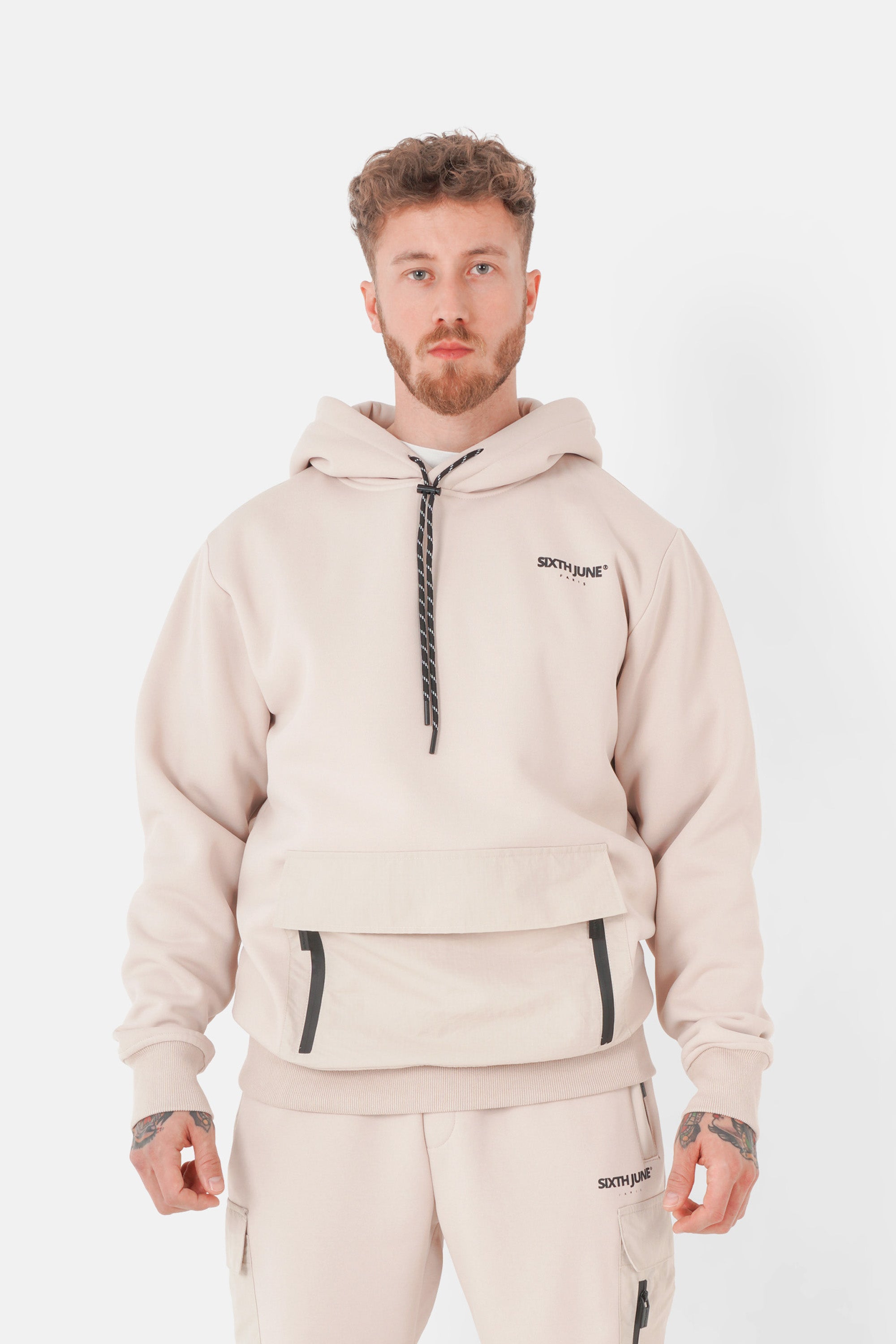 Sweatshirt nylon QR code Beige