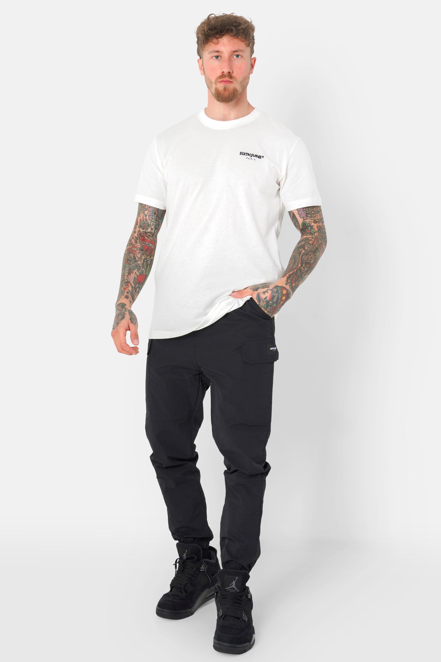 Schwarze Hose aus technischem Nylon