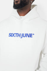 Sweatshirt molletonné logo bicolore Blanc cassé