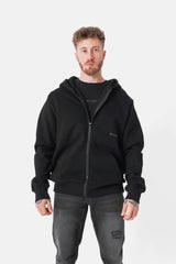 Sweatshirt zip capuche samouraï Noir