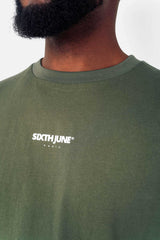 T-Shirt mit Logoband Khakigrün