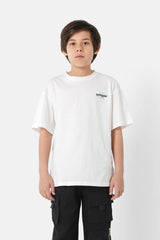 T-shirt logo imprimé éclair Junior Blanc
