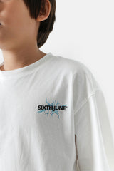 Junior-T-Shirt mit Blitz-Logo-Print Weiß