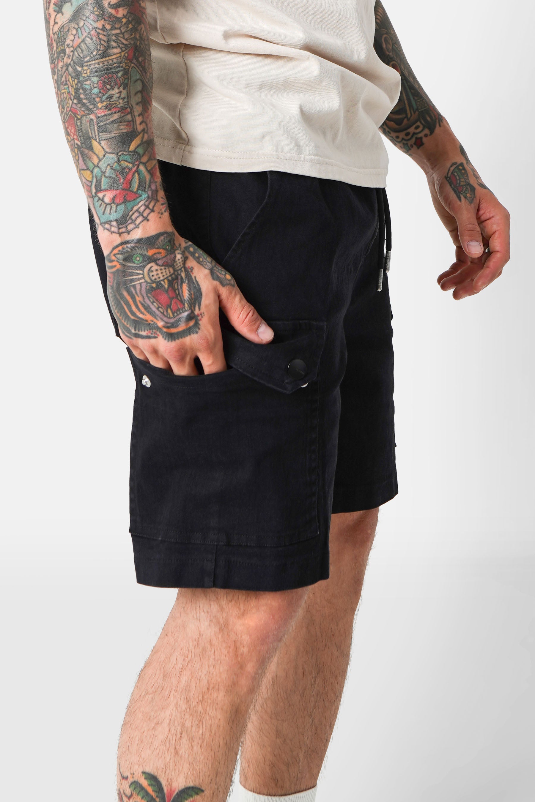 Short cargo cordon Noir