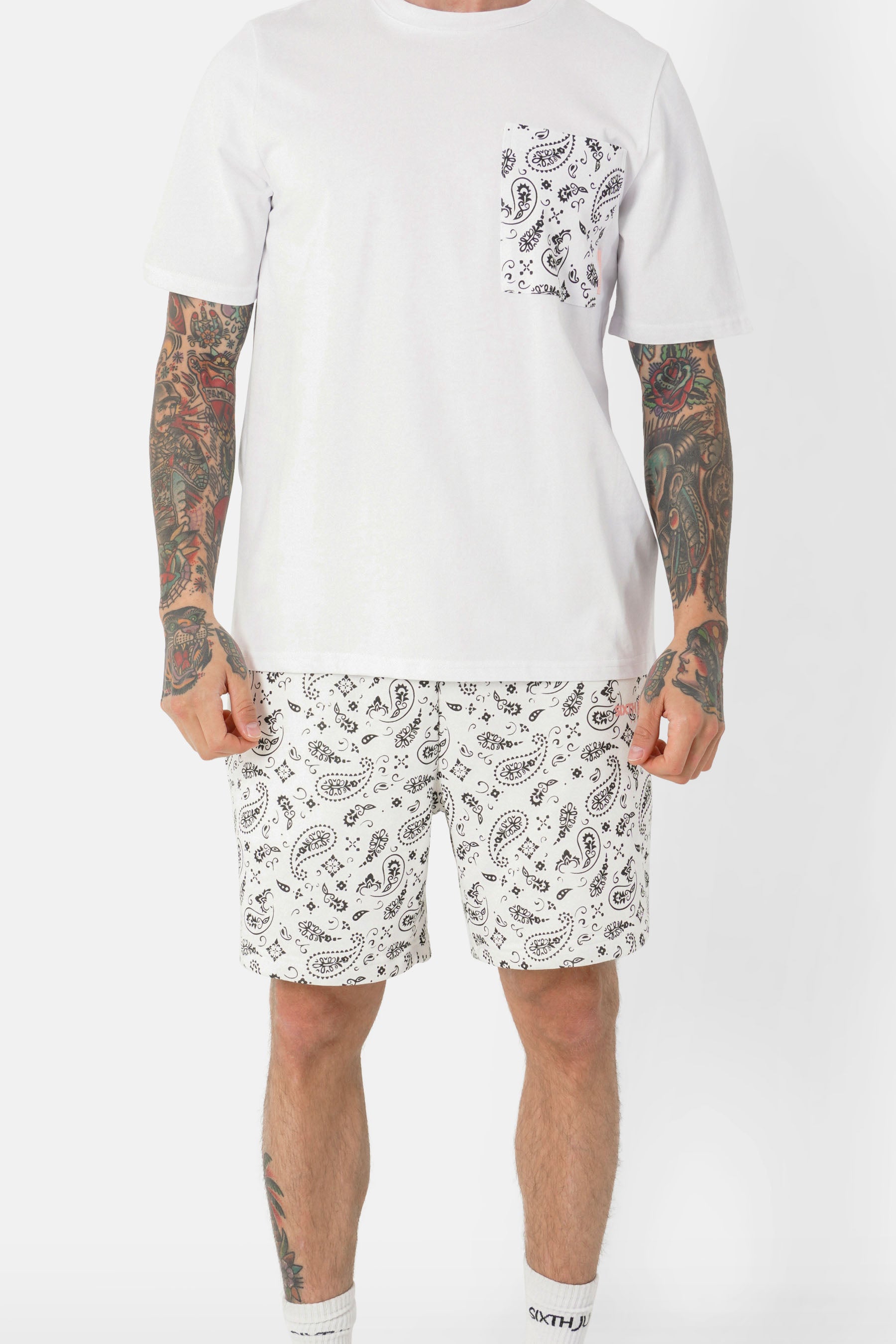 Short bandana cordon logo Blanc