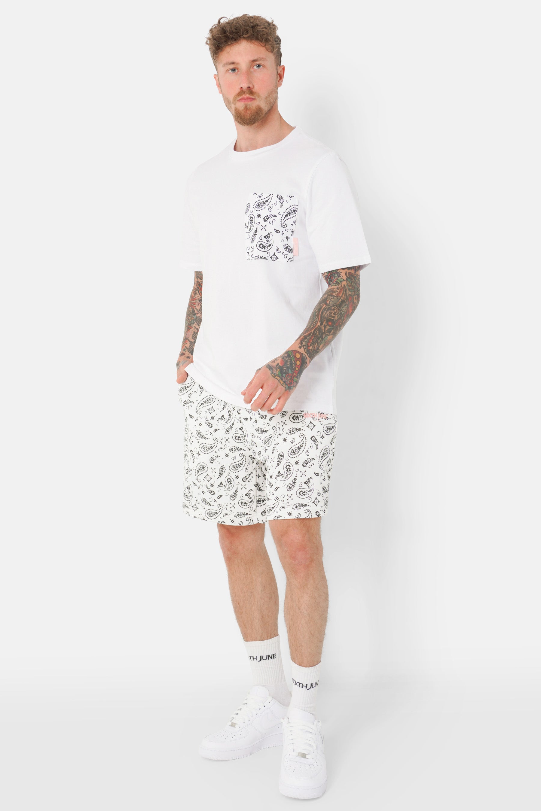 Short bandana cordon logo Blanc