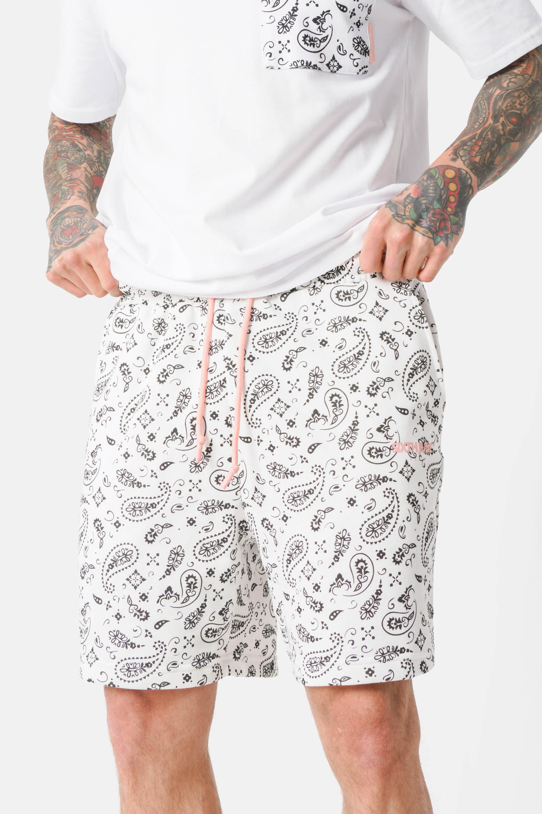Short bandana cordon logo Blanc