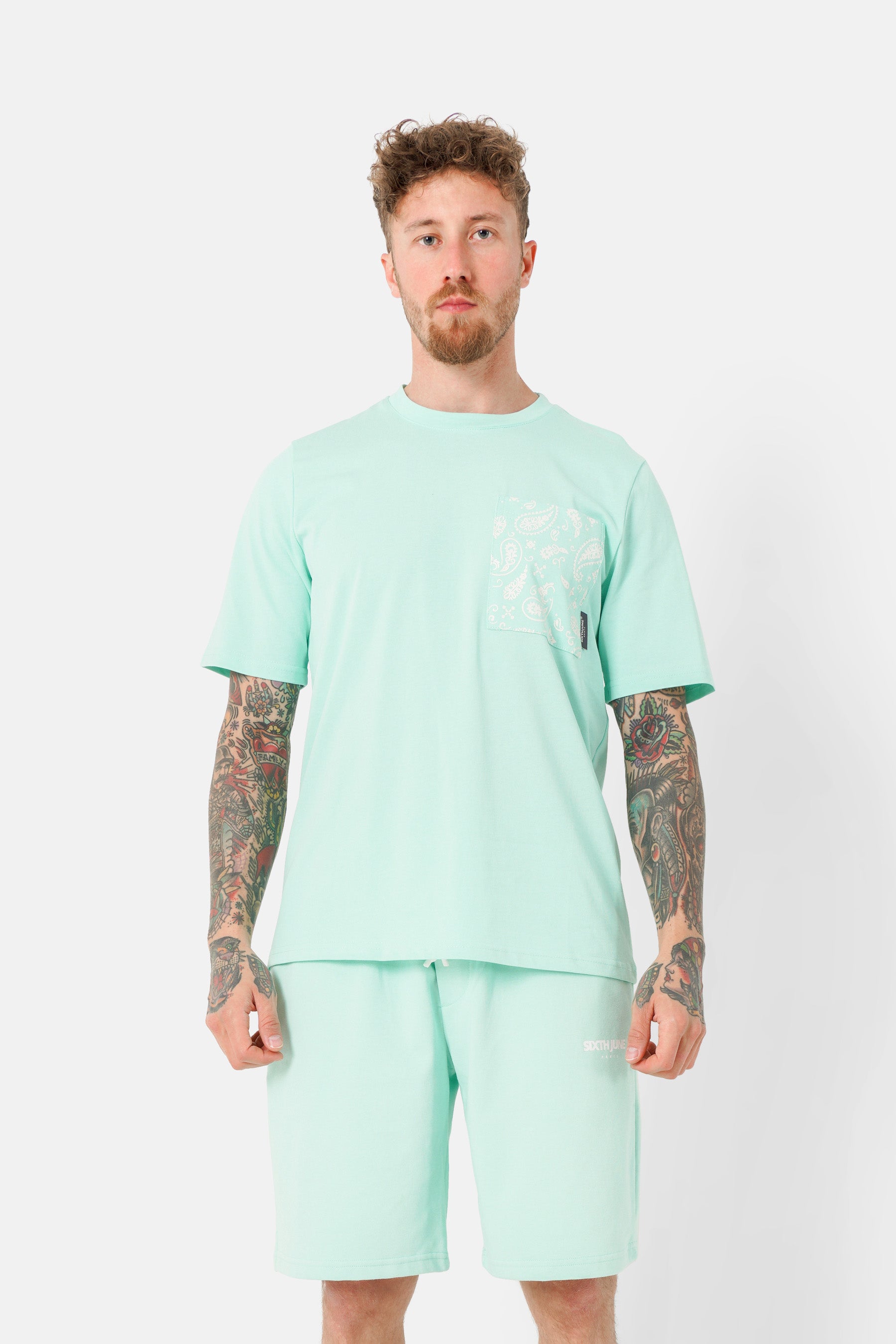 T-shirt poche bandana Vert clair