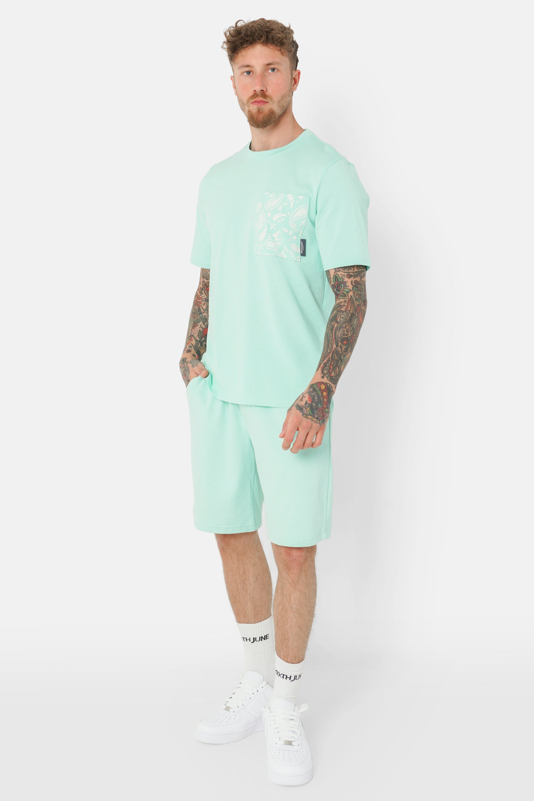 T-shirt poche bandana Vert clair