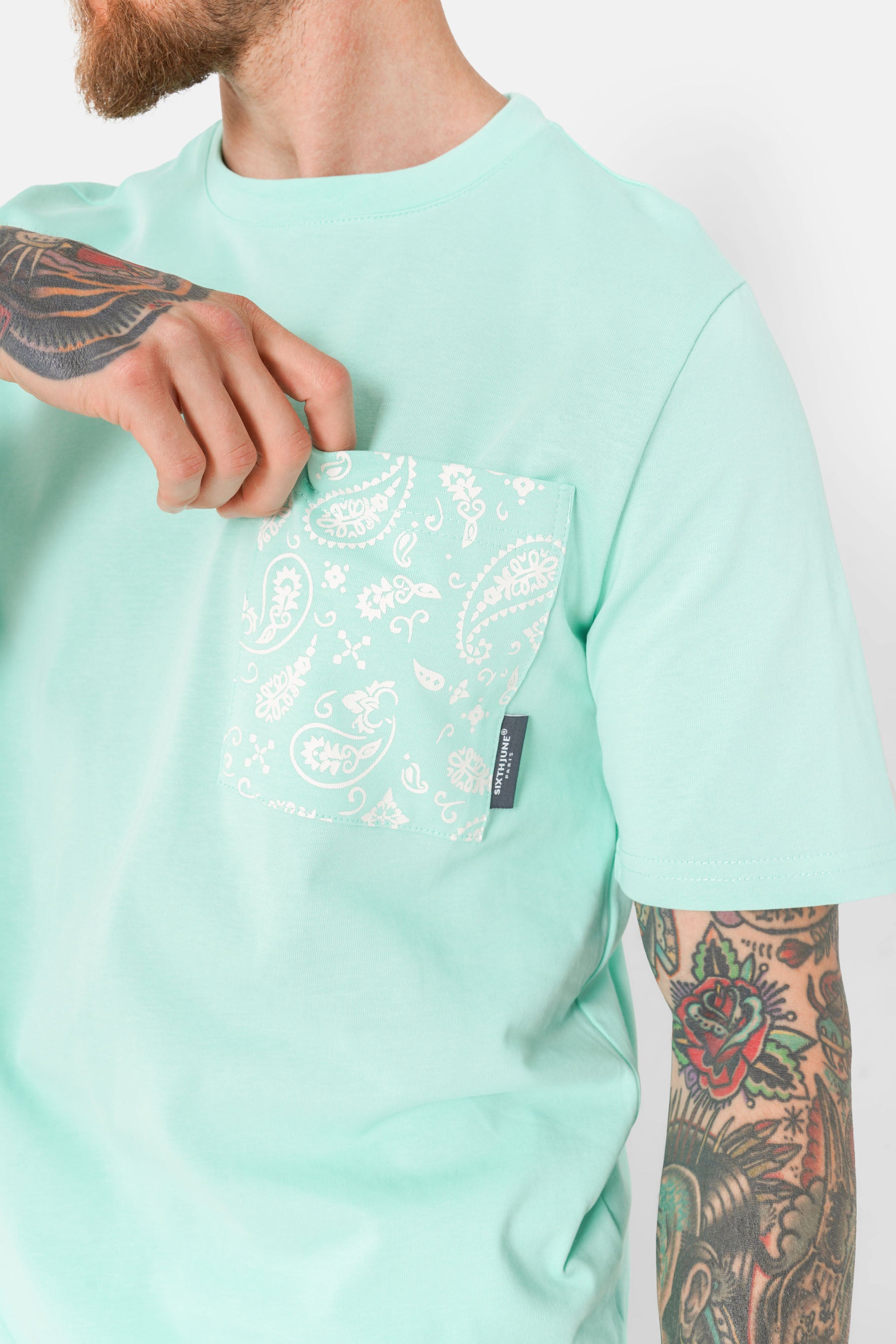 T-shirt poche bandana Vert clair